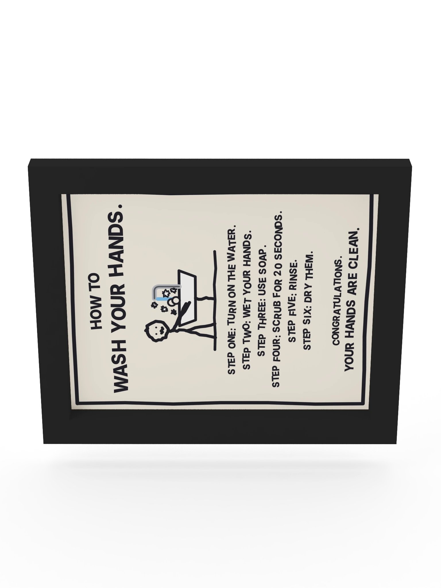 How to Wash Your Hands (Framed Bathroom Sign) product image (19)