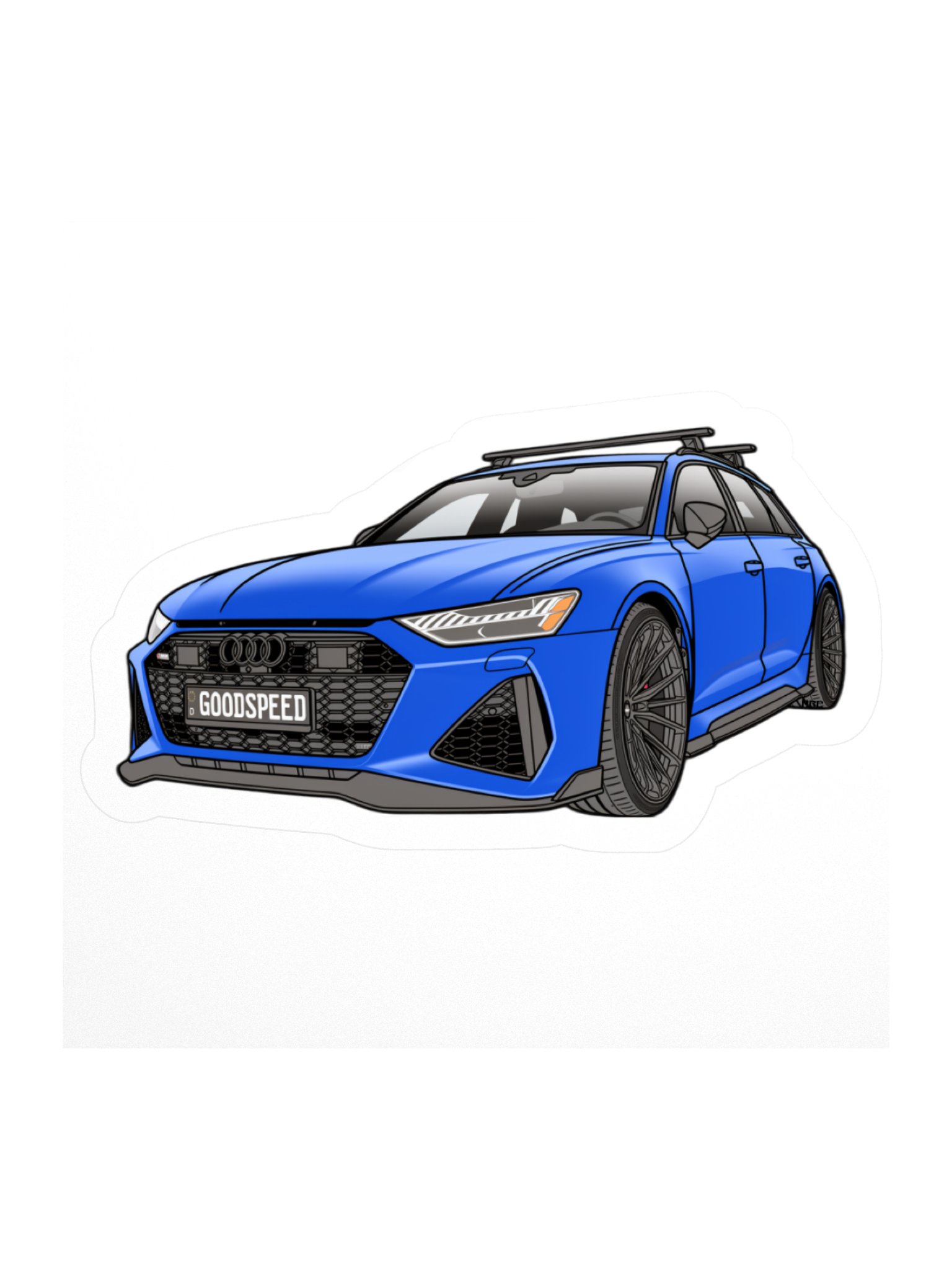 Ultra Blue Audi RS6 Avant Sticker (Retro, Sketch, Silhouette) product image (1)