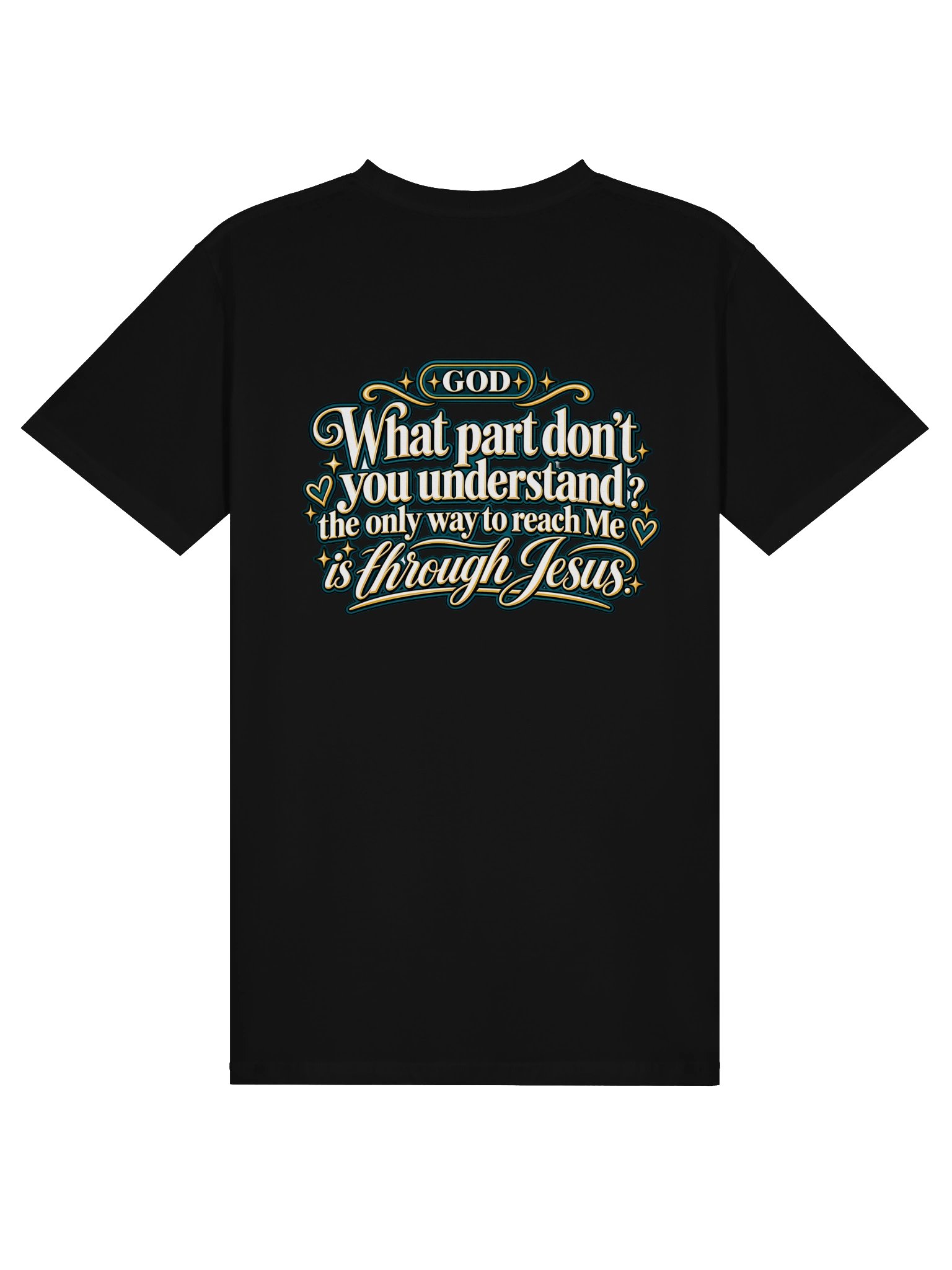 904 You & Me 2 — Through Jesus White & Teal Faith-Based T-Shirt product image (2)