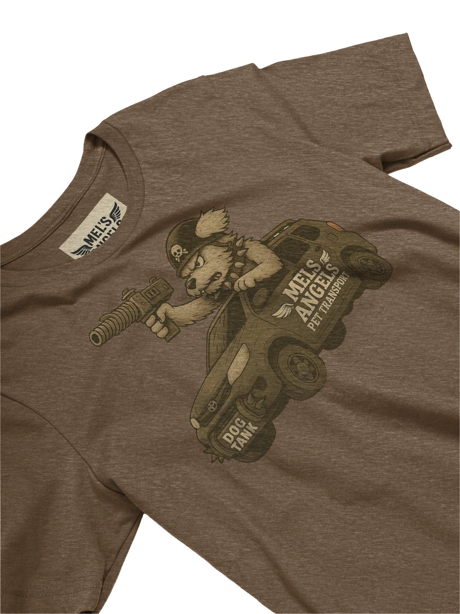 Mel’s Angels “Dog Tank” T-Shirt – Bella+Canvas Unisex Graphic Tee, Military-Style Rebel Dog Apparel product image (3)