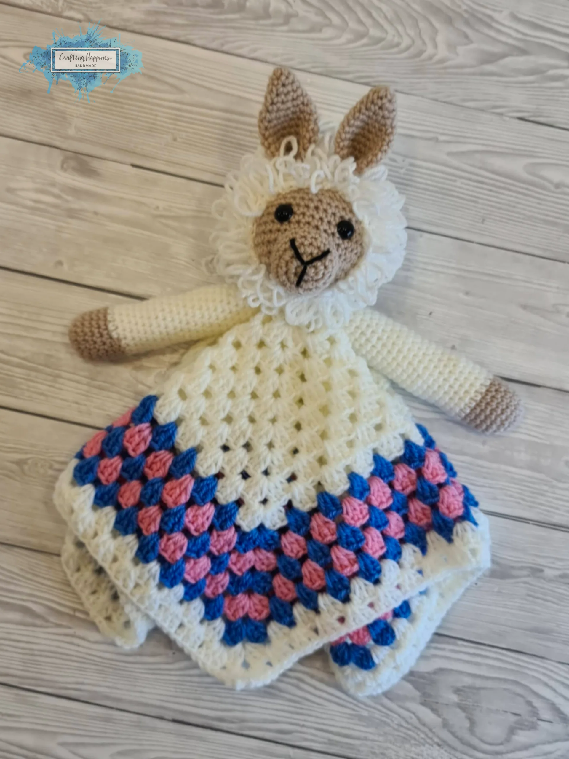 Llama Lovey Crochet Pattern - Lola & Luis Security Blanket PDF Pattern - Crafting Happiness product image (6)