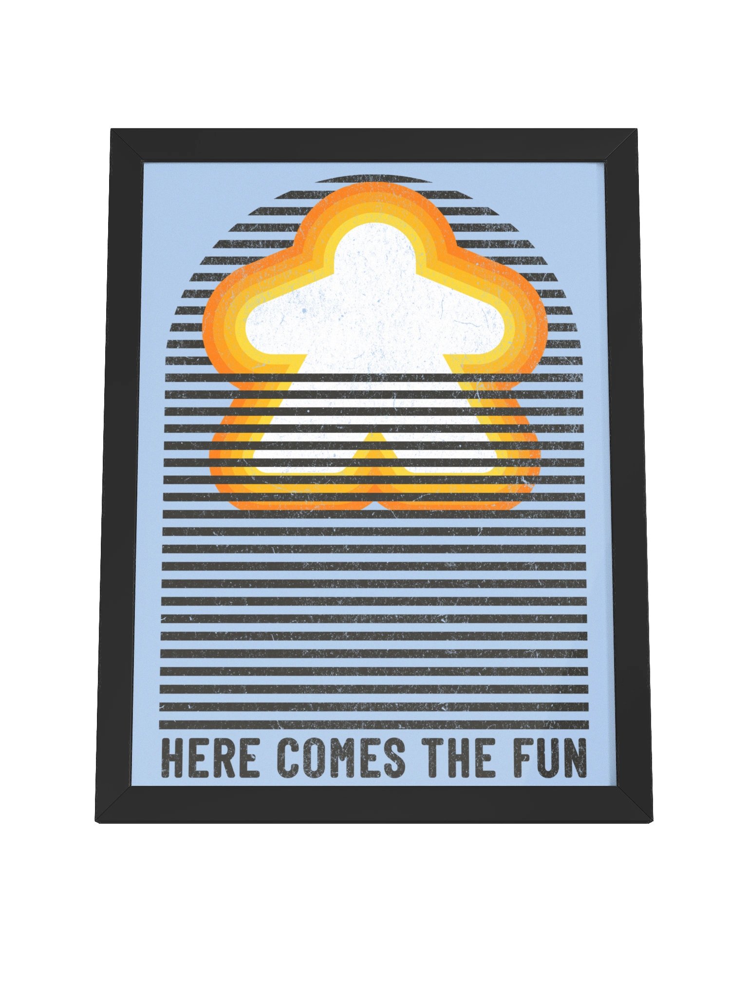 Retro Sunshine Meeple Board Game Room Poster - FRAMED product image (13)