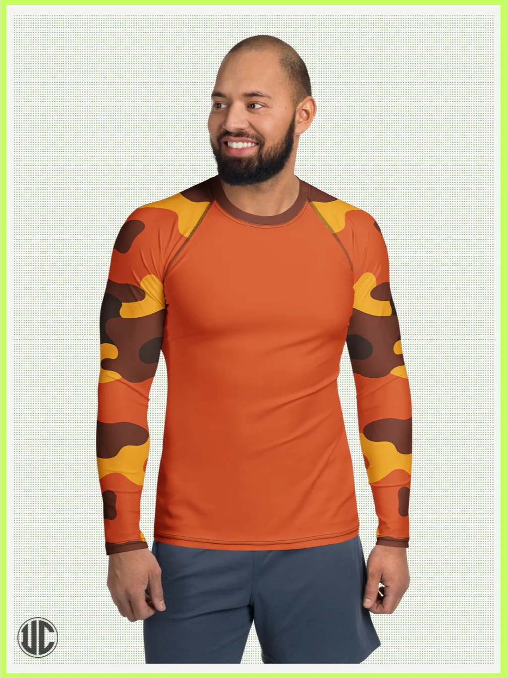 Savage Sunset Orange Camo – Men’s Rash Guard product image (1)