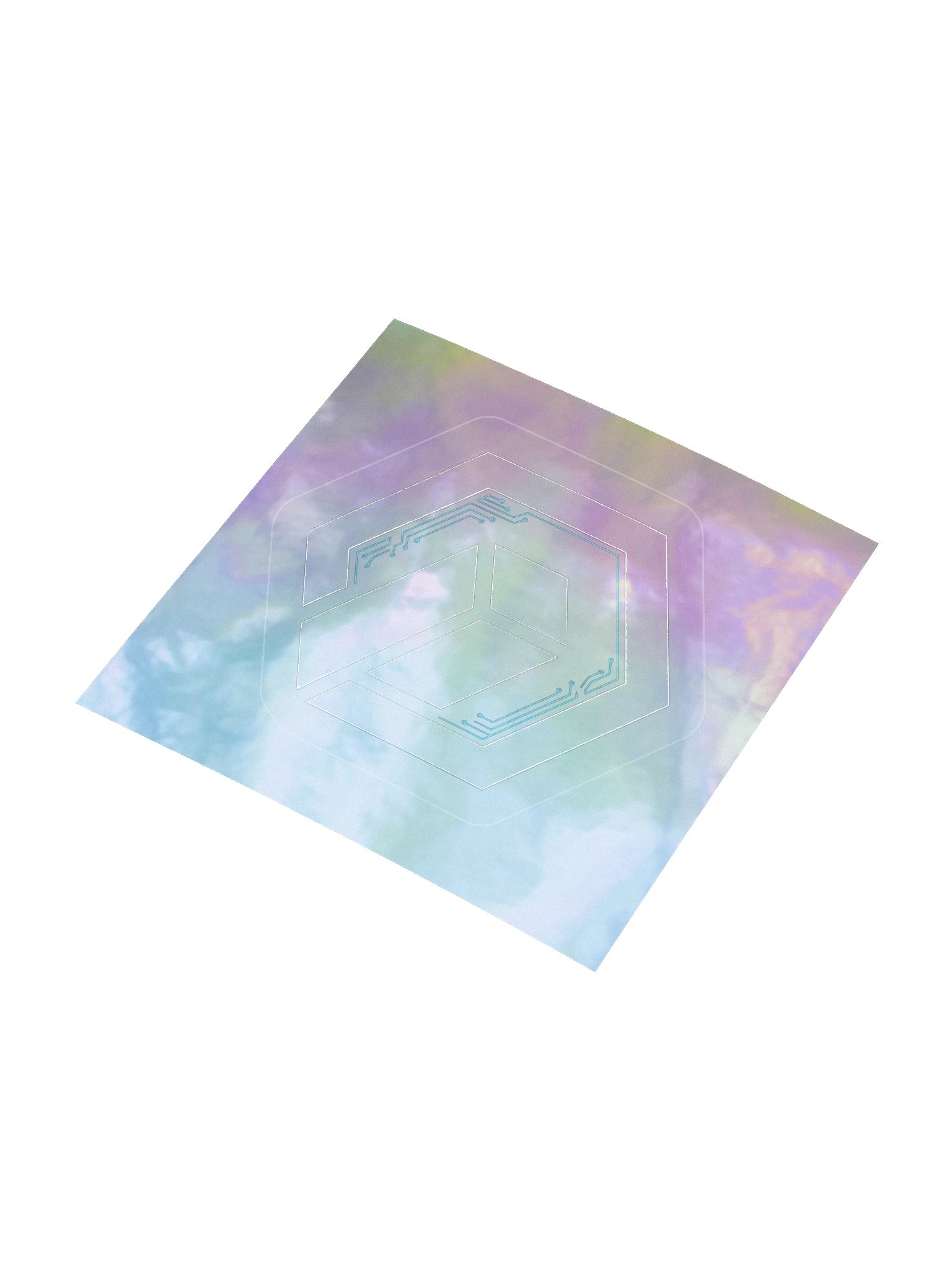Neon Hex Circuit Holographic Sticker product image (9)
