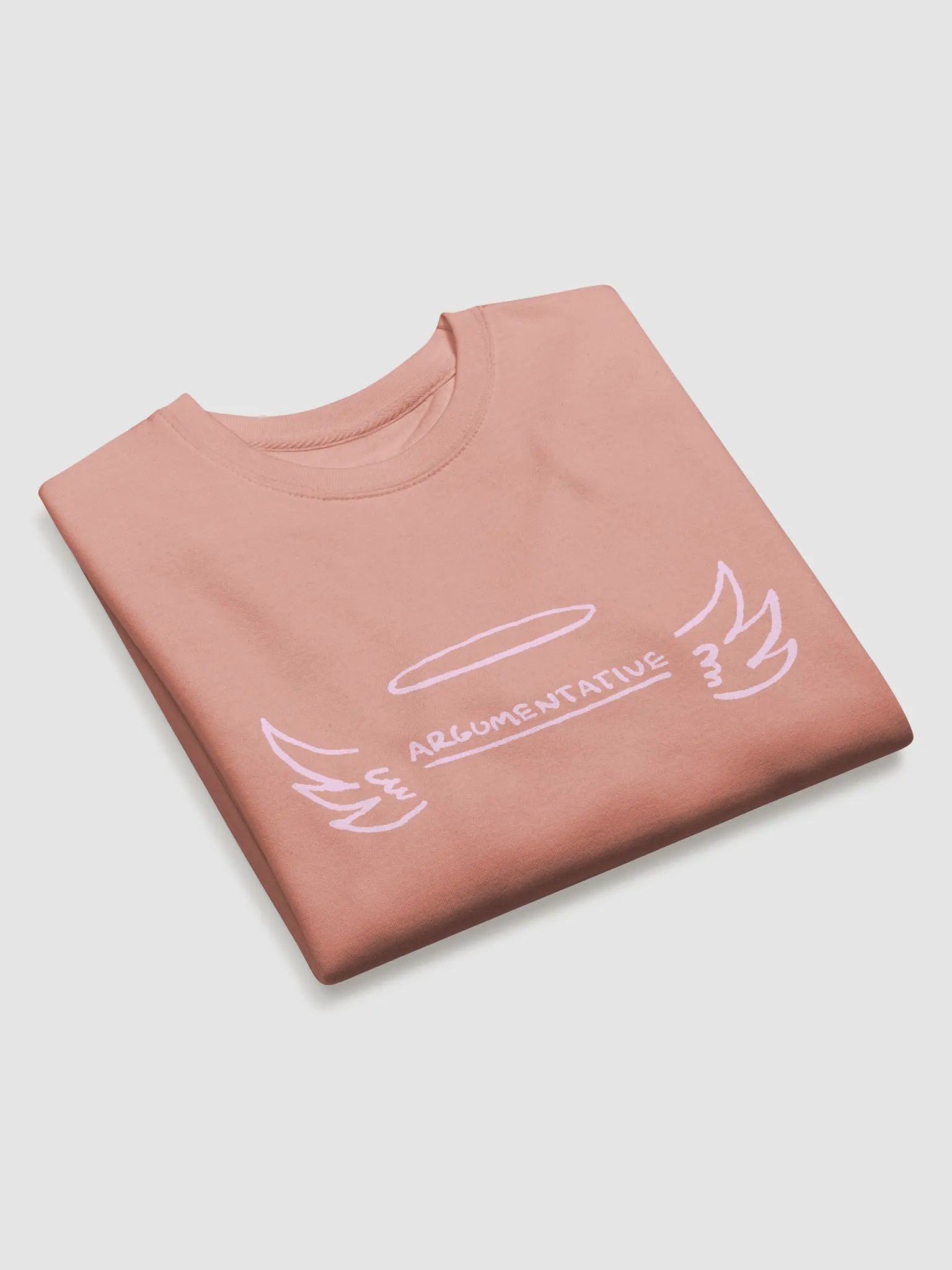 ANGELIC (light pink design) Printed Premium Cotton Crewneck product image (11)