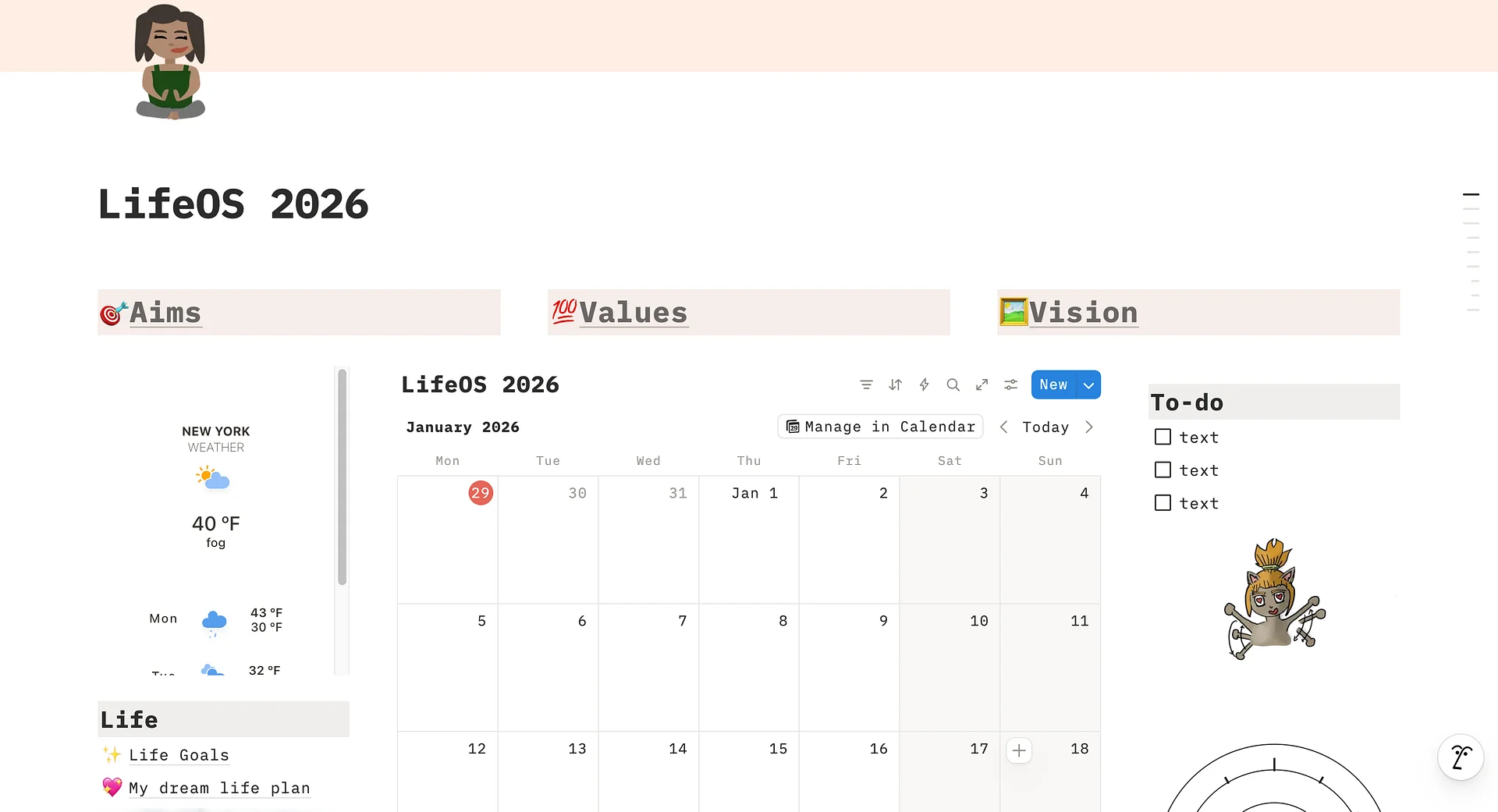 LifeOS 2026 - Template for Notion (digital download) product image (1)