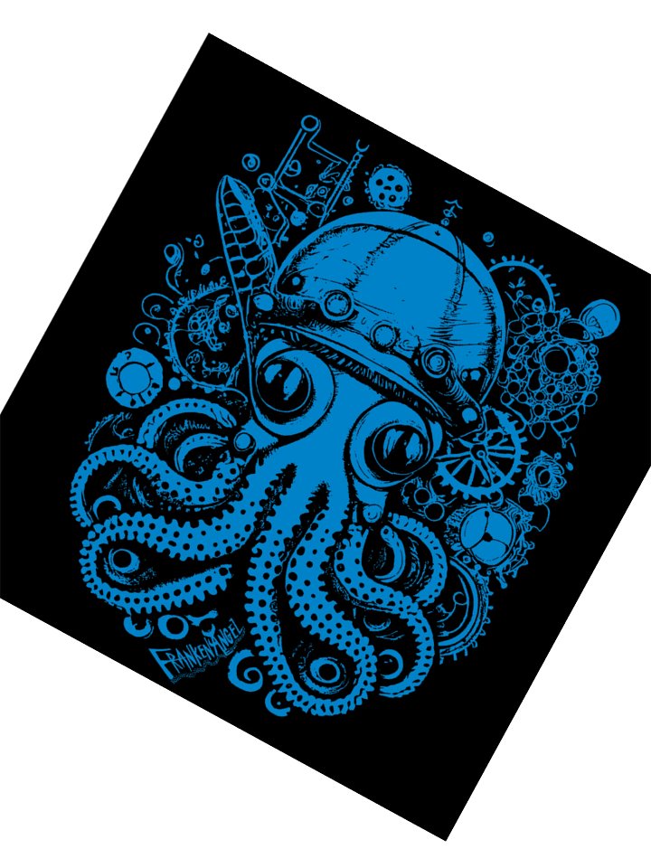 Frankenangel Steampunk Octopus vinyl sticker. / Cyan product image (2)
