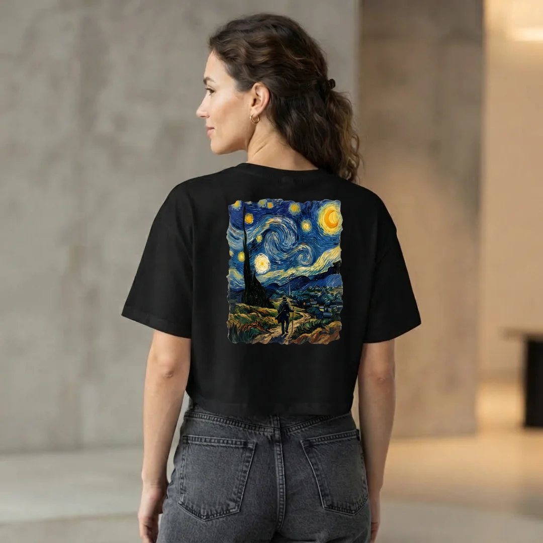 Camiseta Crop Top "La Noche Estrellada" | Arte Inspirado en Van Gogh product image (1)