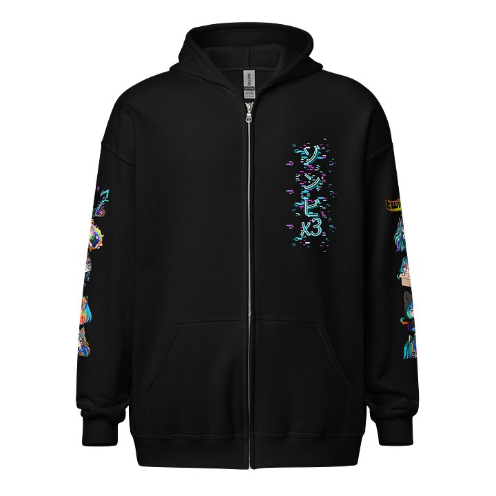 glitch stamp zip up hoodie (updated) product image (1)
