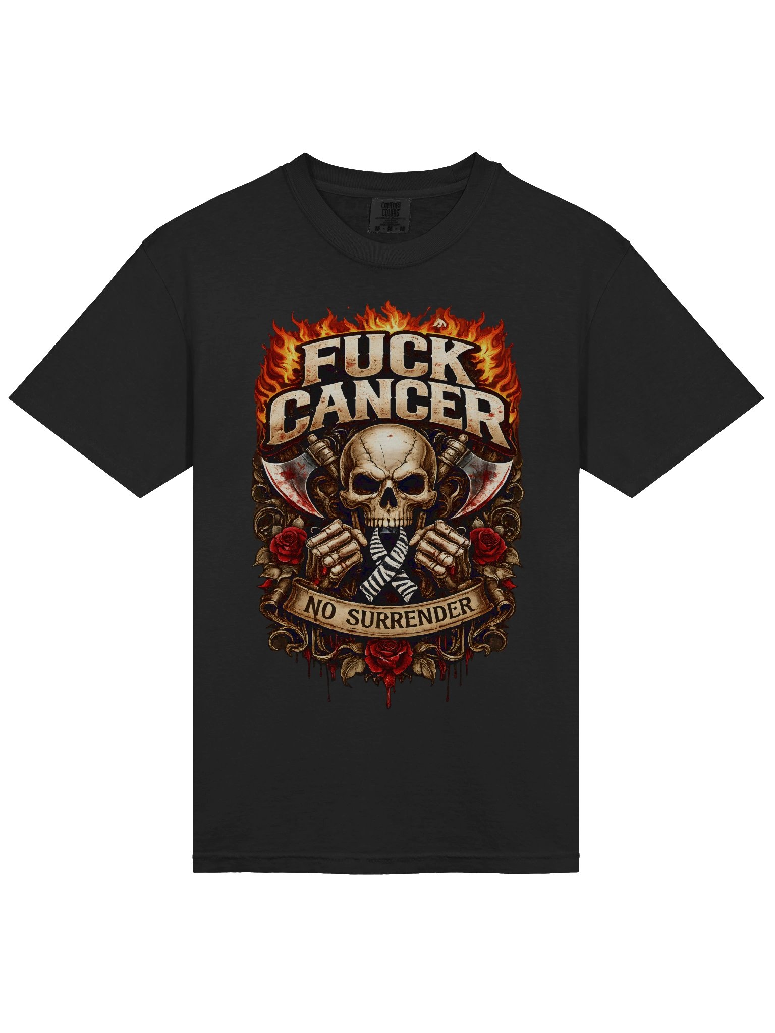 NO SURRENDER “F*CK CANCER” HOODIE (Zebra Ribbon Edition) product image (3)