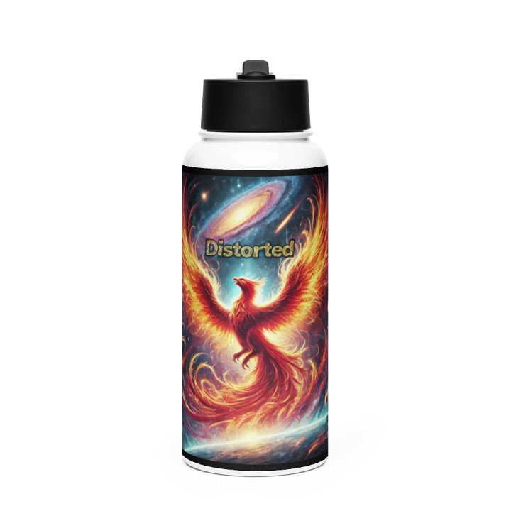 Distorted Album Cover Stainless Steel Water Bottle with a Straw Lid - Show Your Support - Drinkware product image (1)