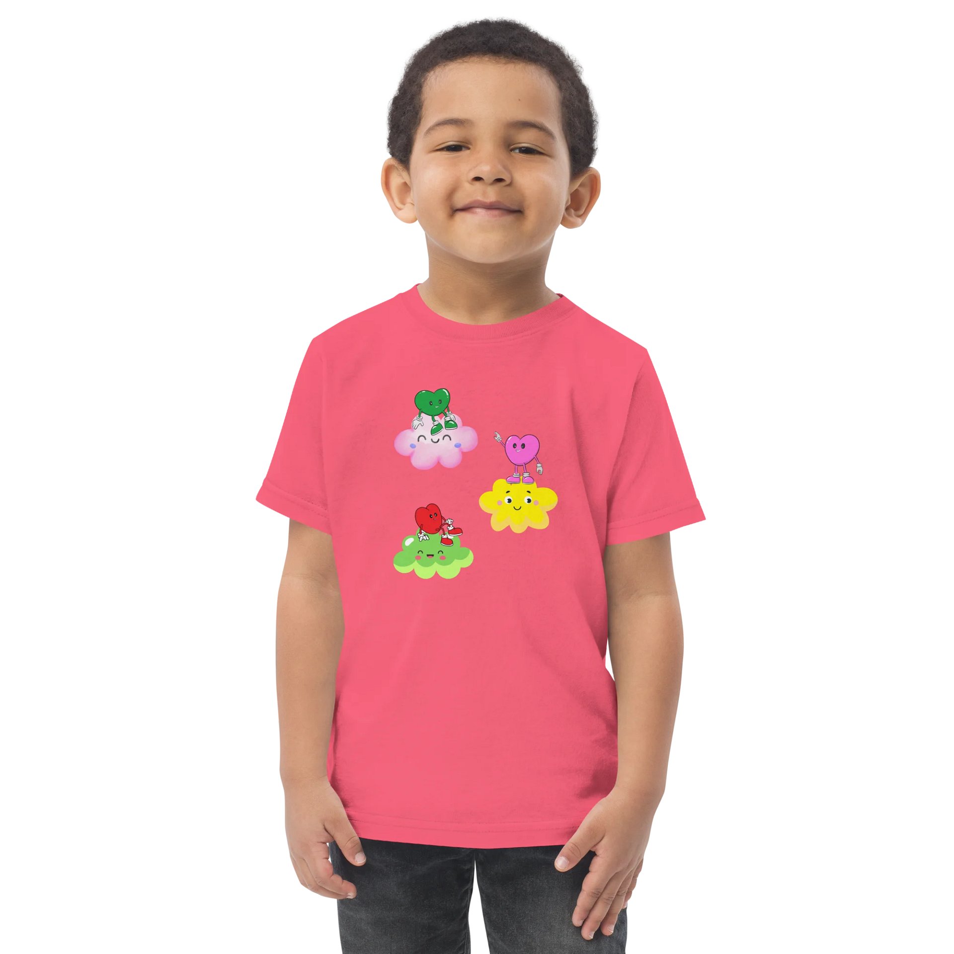 Cloudy Little Hearts Toddler Jersey T-Shirt product image (9)