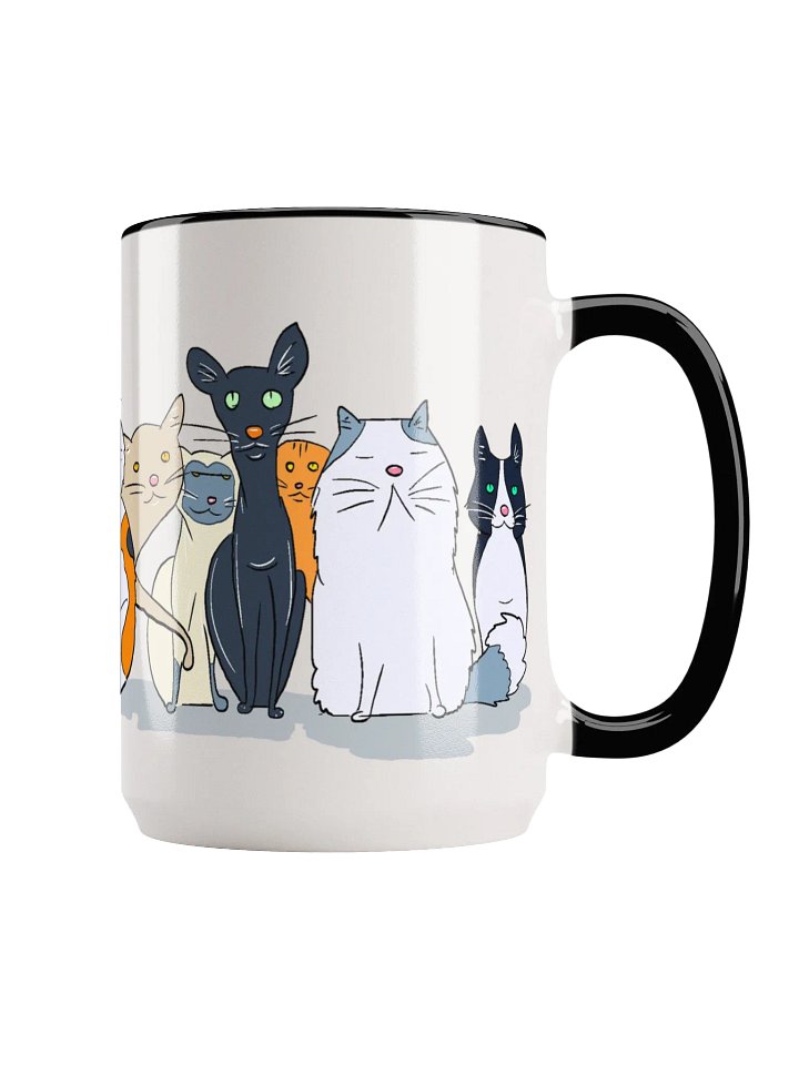 Colorful Cat Squad Mug – 15oz Ceramic product image (2)