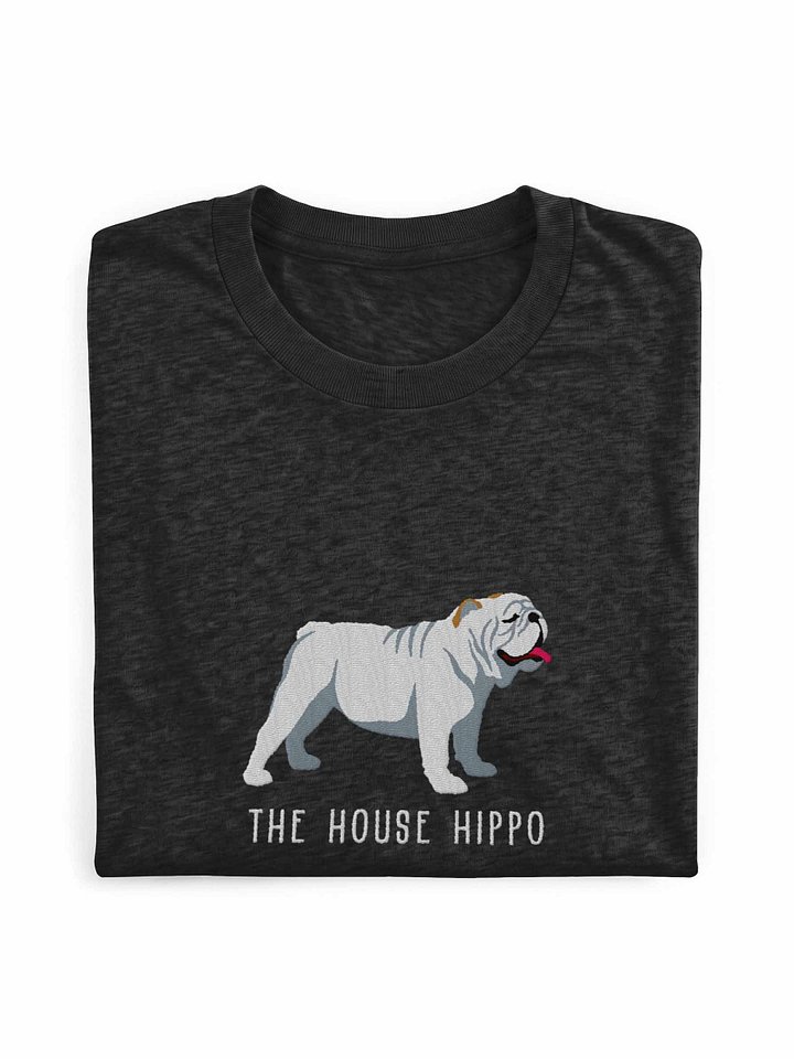 The House Hippo T-Shirt(Embroidered) of an English Bulldog(White) product image (1)
