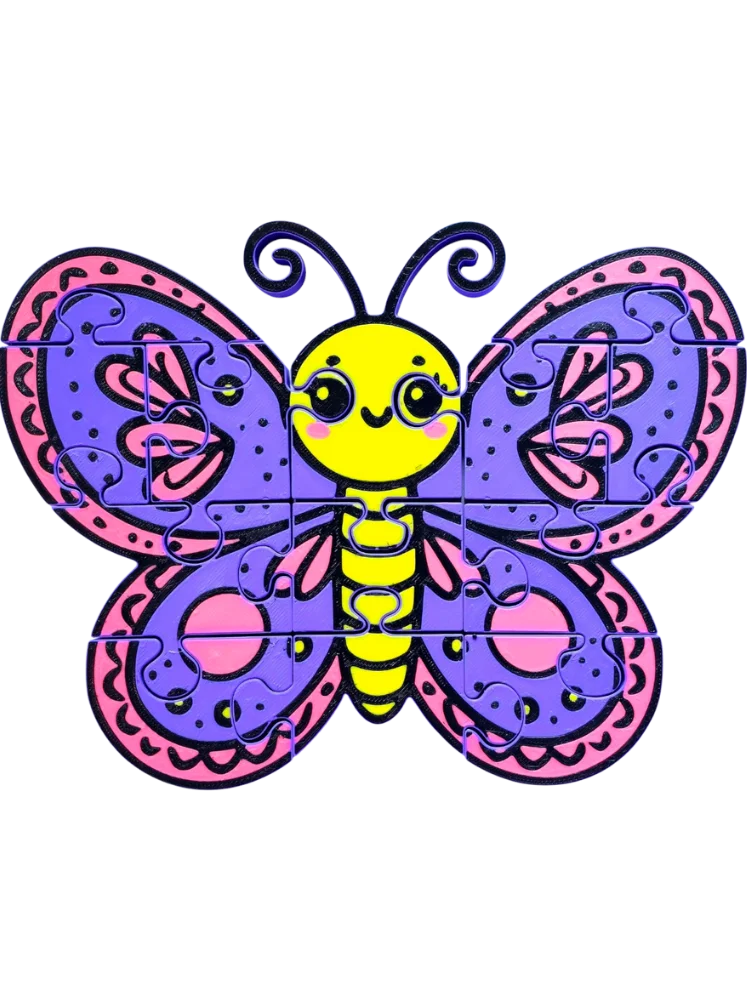 Butterfly Jigsaw Puzzle, 3D-Printed Educational Toy for Toddlers, Montessori Learning, Springtime Play for Kids product image (1)