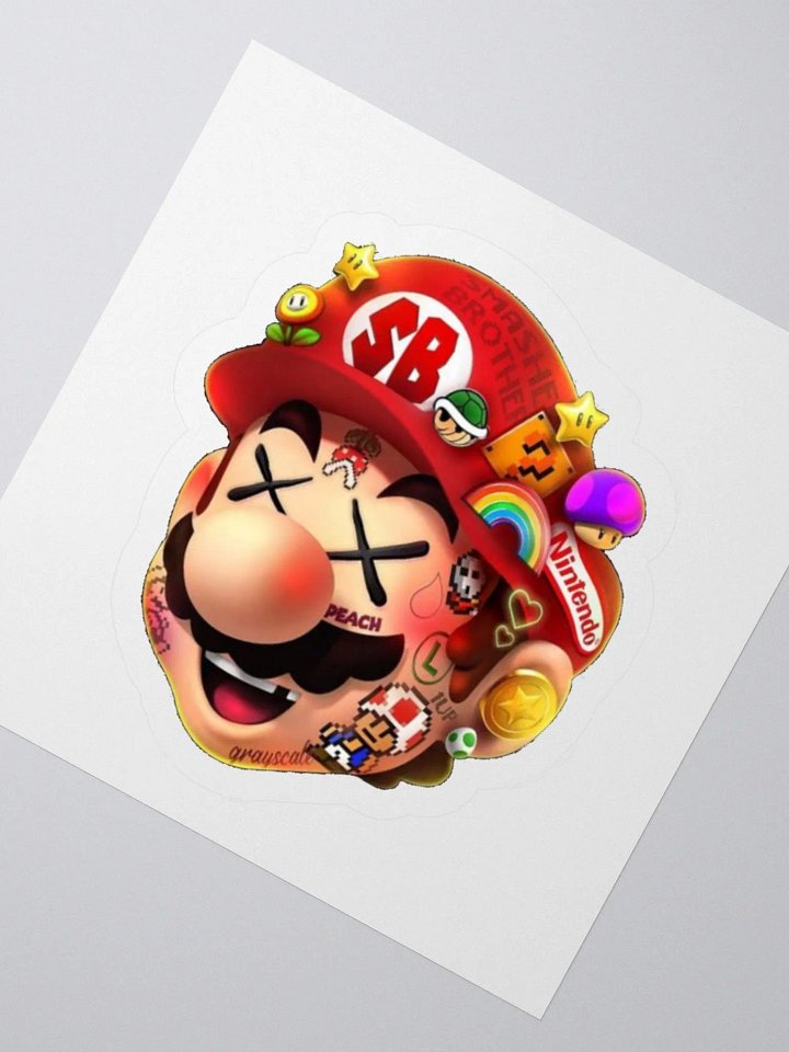 Smashed Brothers Mario Slap Sticker product image (2)