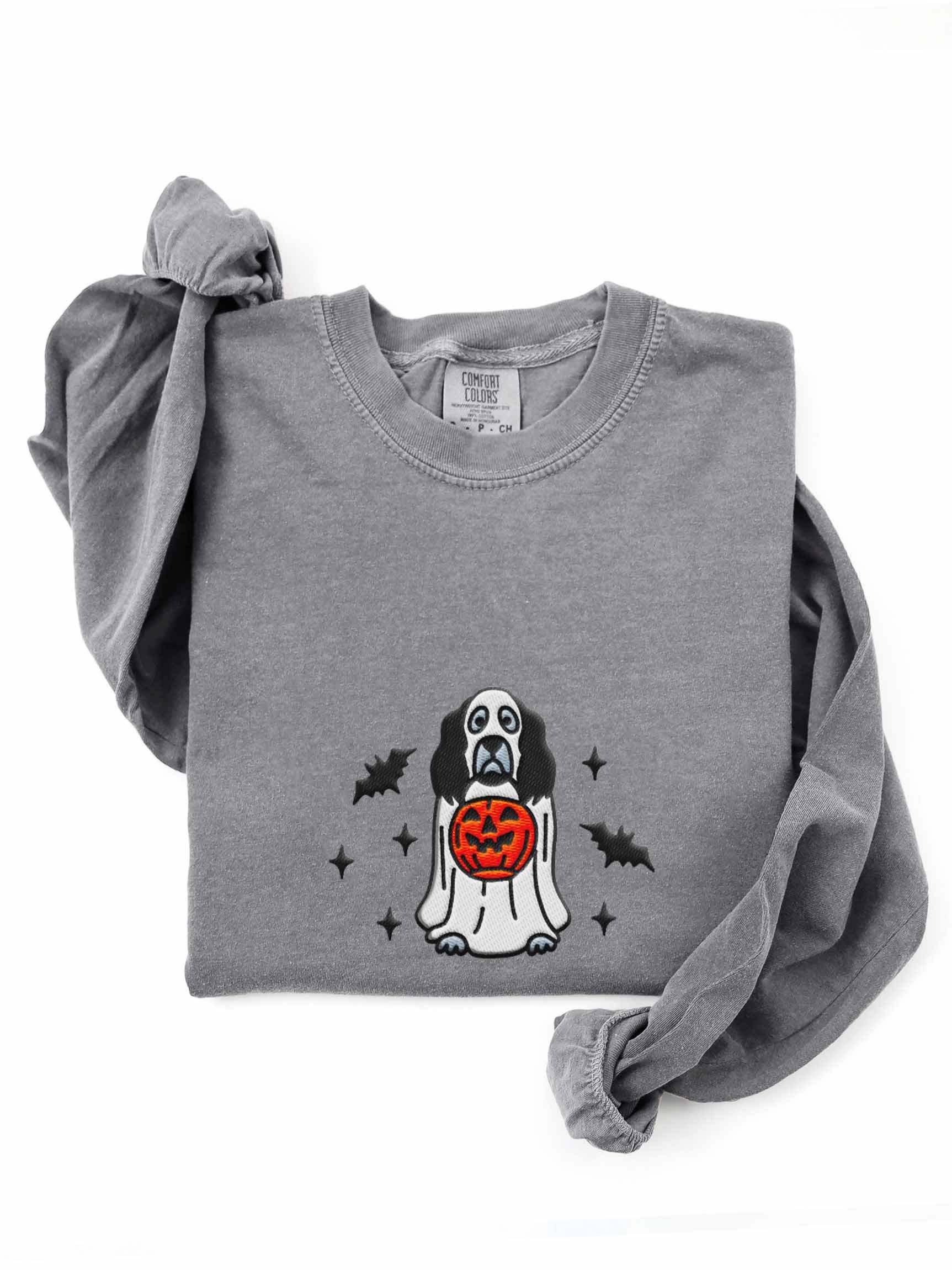 Halloween English Cocker Spaniel(Blue Roan) Embroidered Long-Sleeve T-Shirt product image (1)