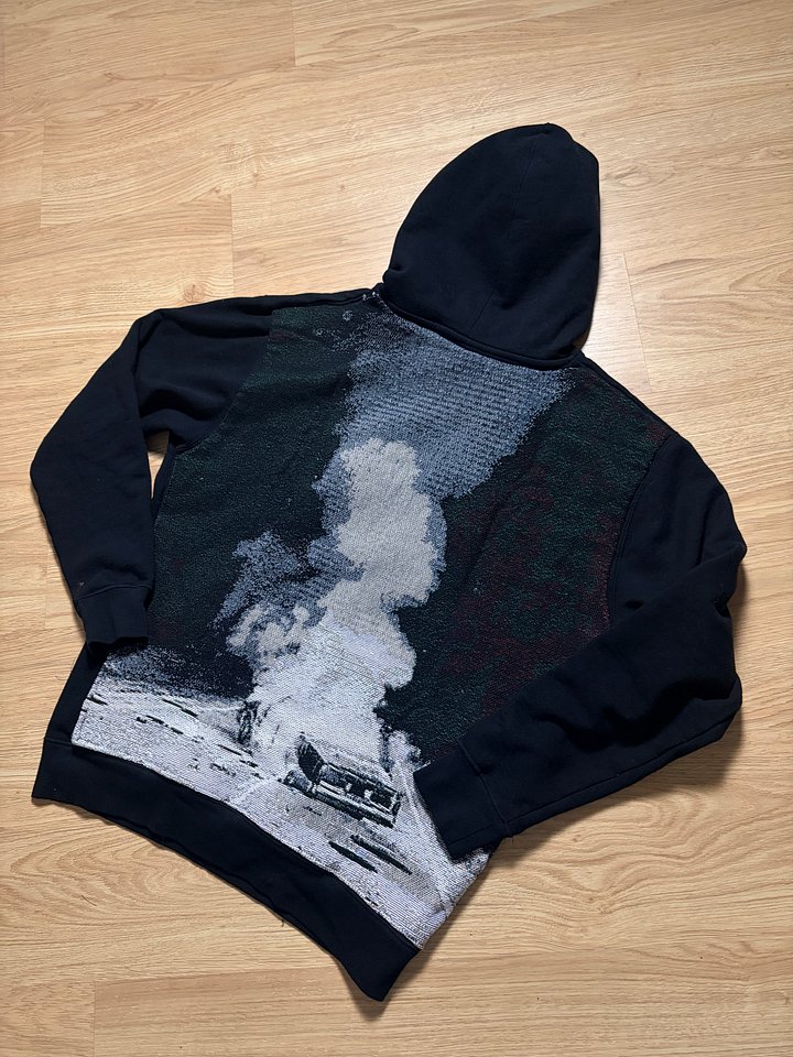 Unisex Tapestry burning car sweatshirt product image (1)