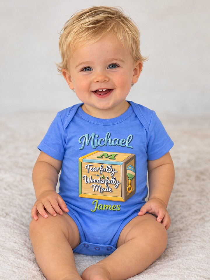 Fearfully and Wonderfully Made Personalized Baby Onesie product image (4)