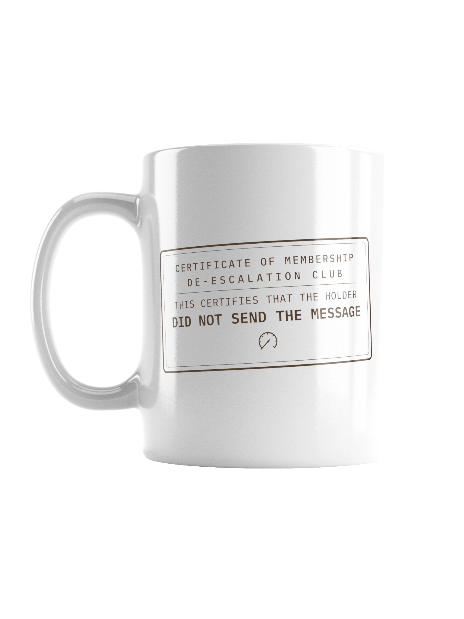 Certificate of Membership Mug, De-escalation Club, Funny Restraint Gift Mug product image (1)