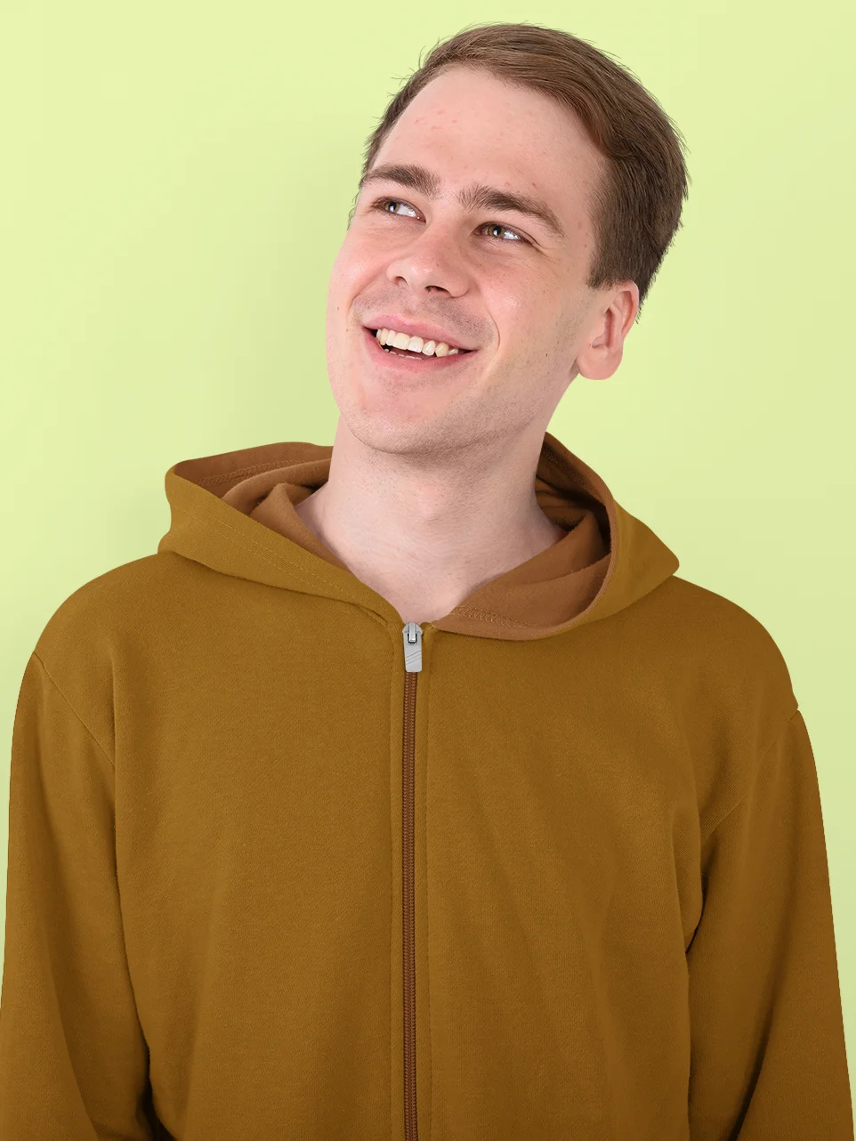 Solid Brown Zip Hoodie product image (1)