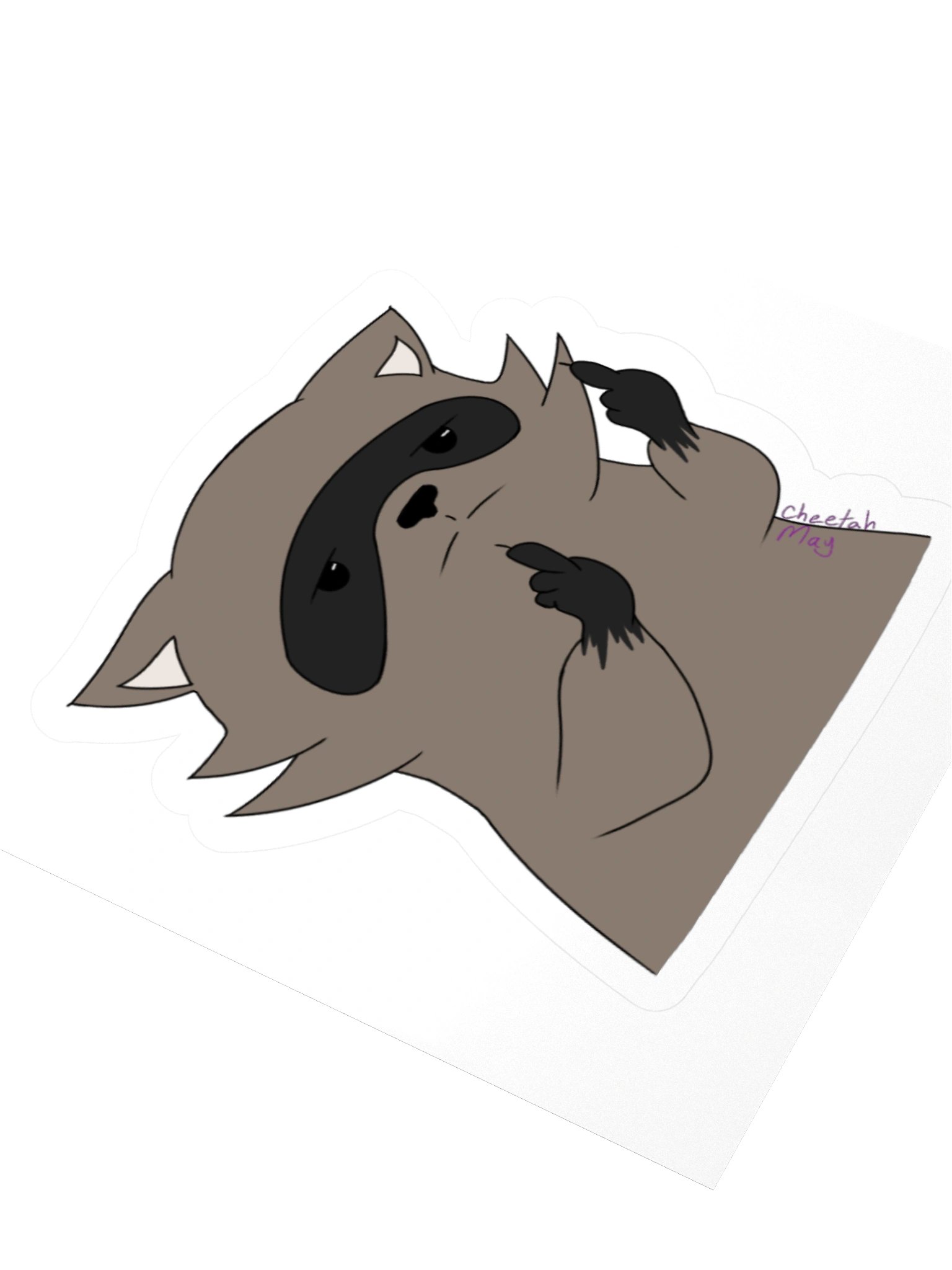 RespawnRaccoon's Middle-Finger Kiss Cut Sticker product image (3)