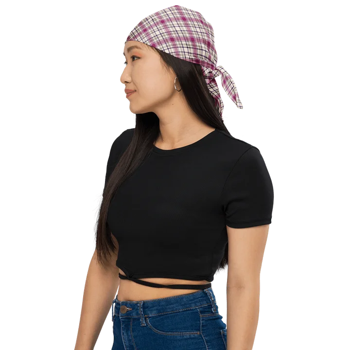 Magenta and Gray Plaid Bandana product image (1)