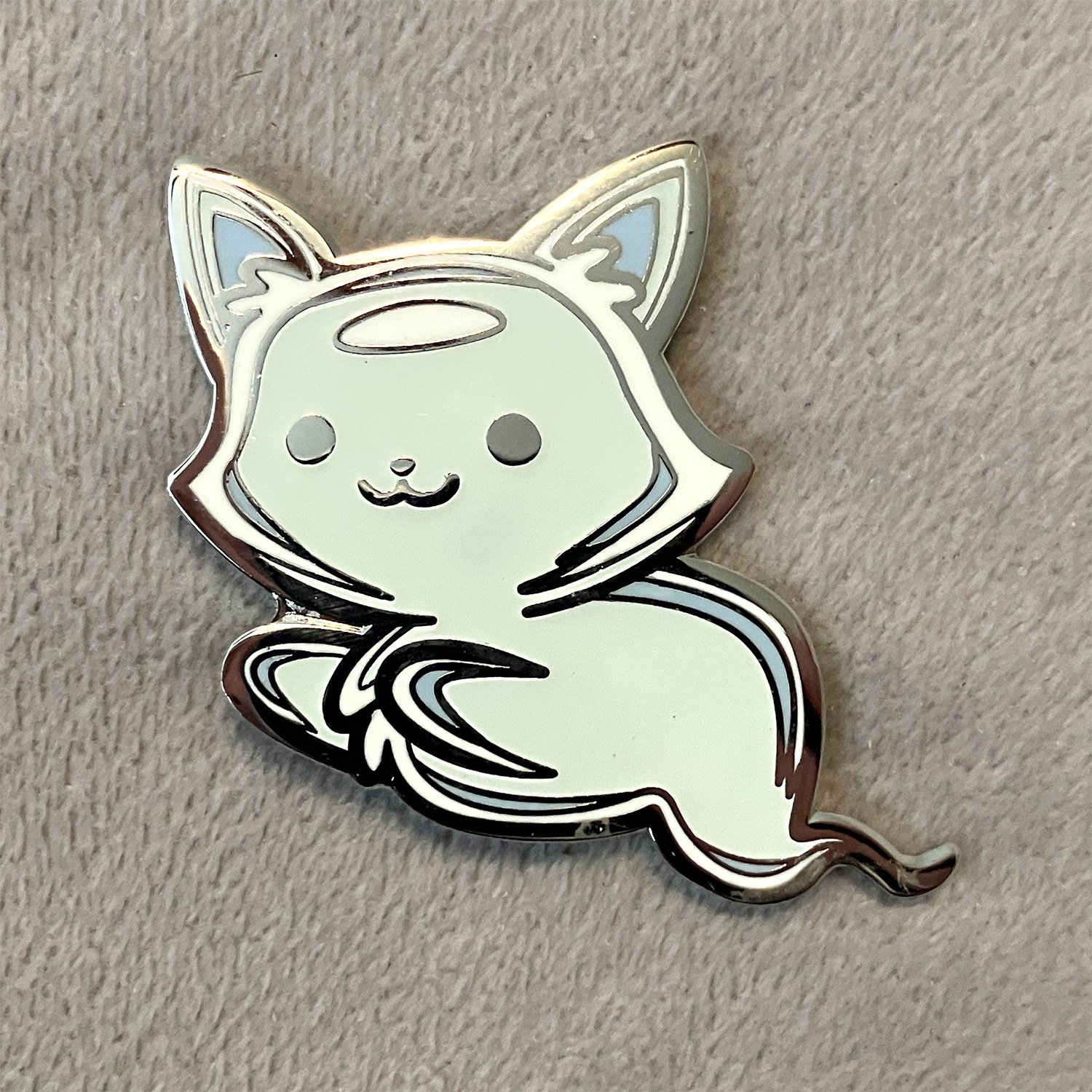 Glow-in-the-Dark Ghost Cat Pin product image (2)