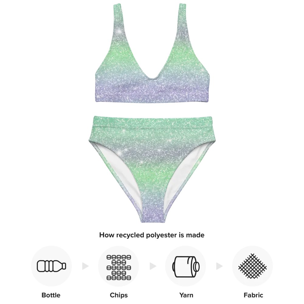 Glitter Unicorn Texture Design High Waisted Bikini (3) product image (4)