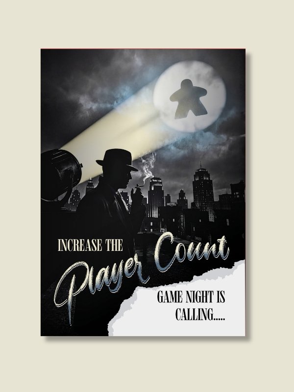 Film Noir Meeple Signal Board Game Room Poster - UNFRAMED product image (1)