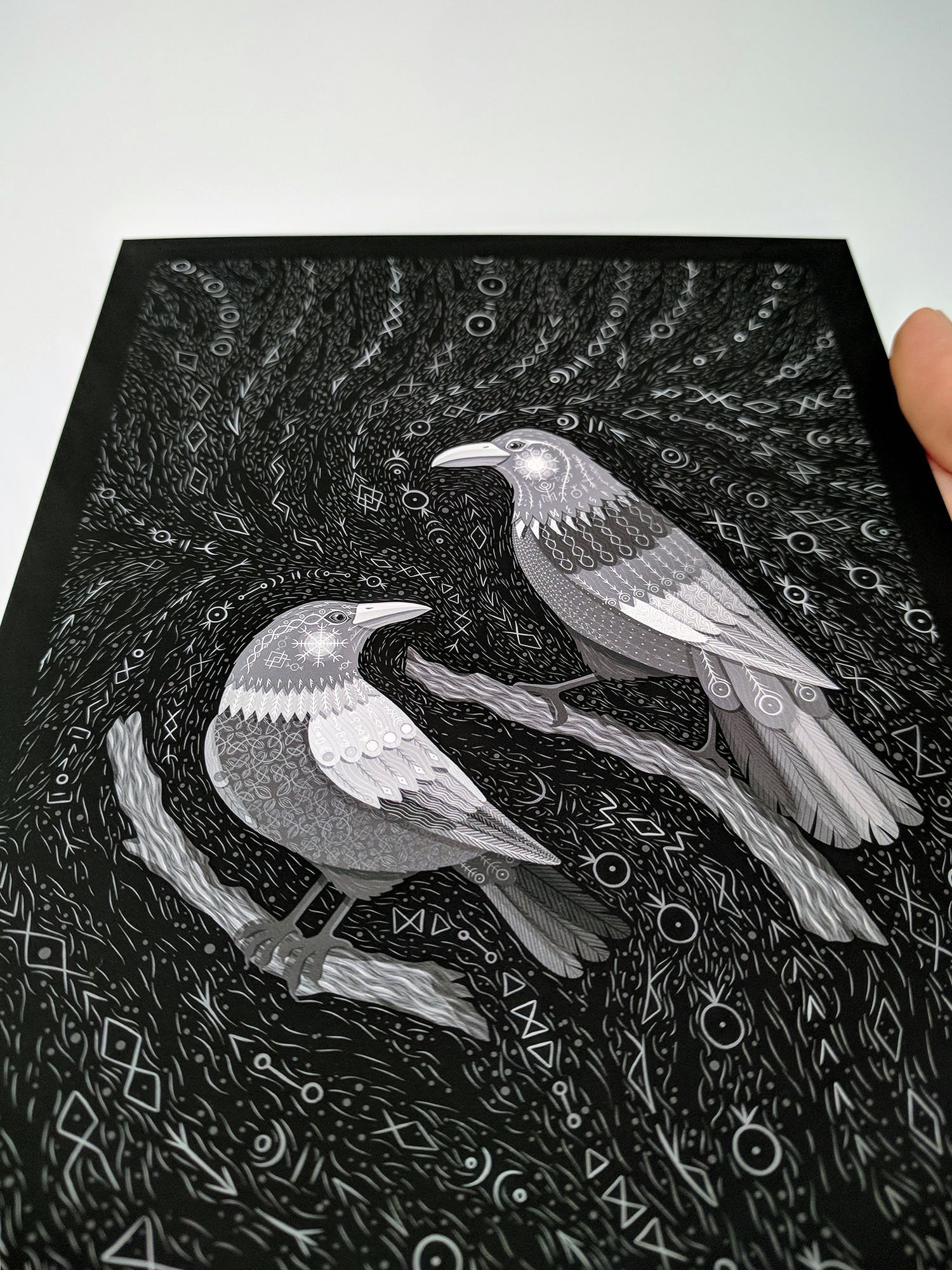 Odin's Raven Huginn & Muninn - Bird Art Print product image (5)