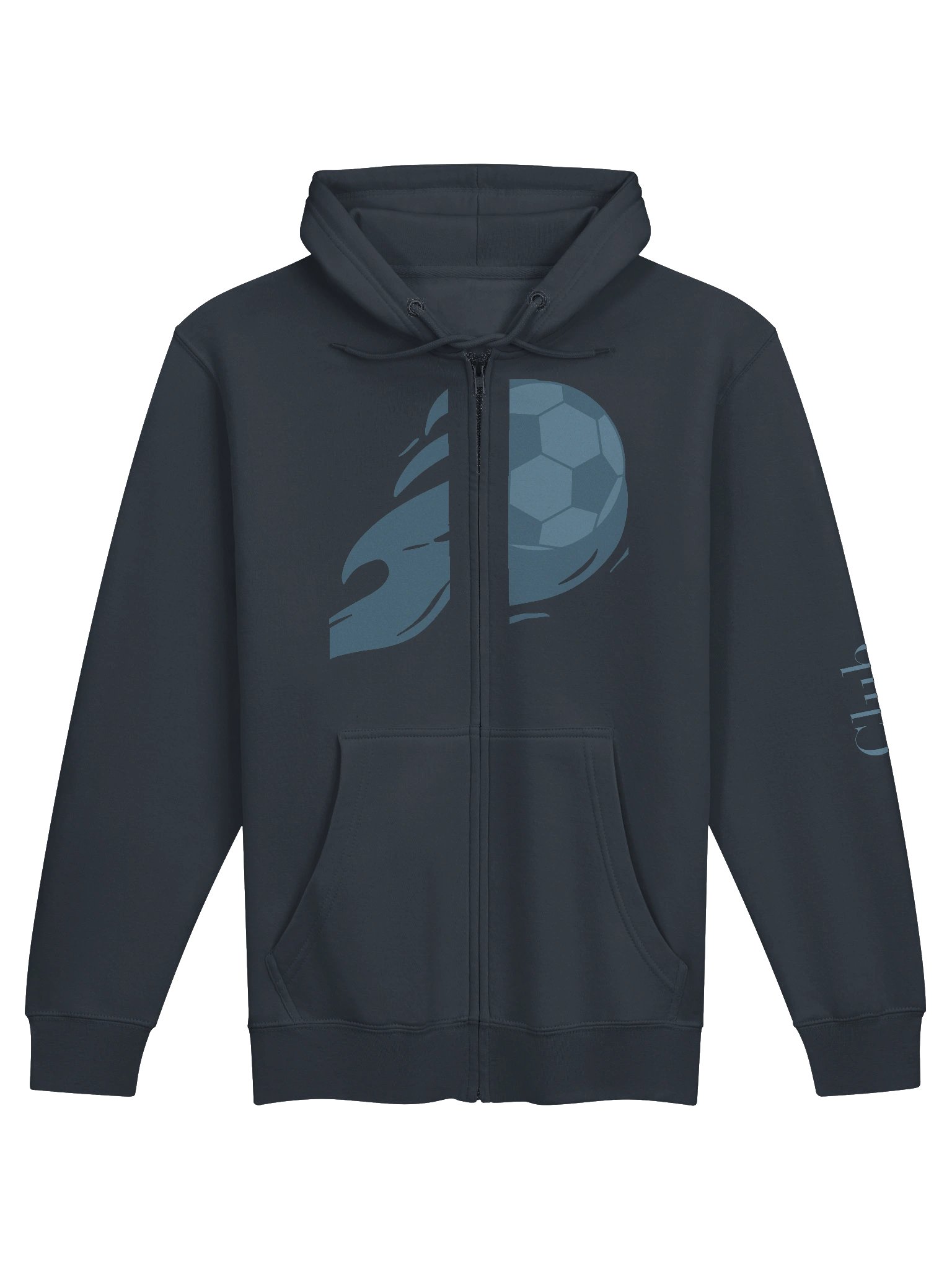 Blue Flaming Soccer Ball Zipup Hoodie product image (6)