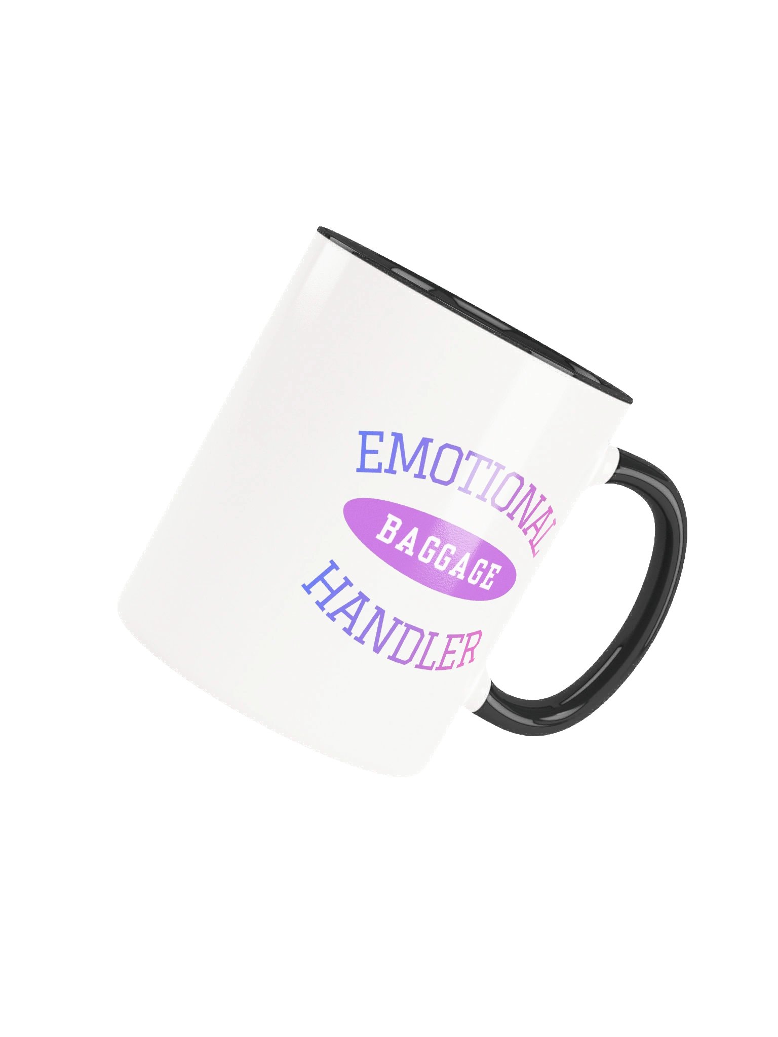 Emotional Baggage Handler Mug | Varsity Style Pink Lavender Coffee Mug product image (4)
