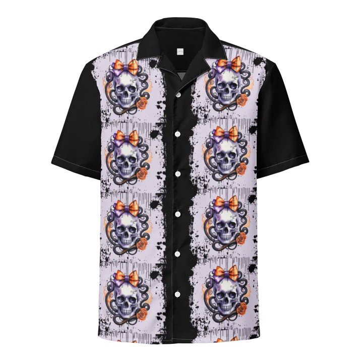 Unisex Skull and Snake Design Coquette Style Button Down Shirt product image (1)
