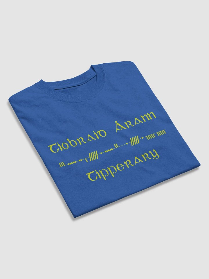 Tipperary/Tiobraid Árann Scholastic style Ogham, Blue or Navy, printed T-shirt product image (2)