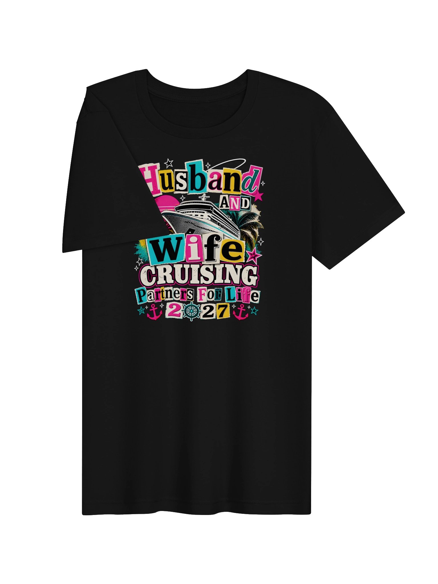 Husband & Wife Cruising Partners for Life 2027 T-Shirt | Couples Cruise Tee product image (3)