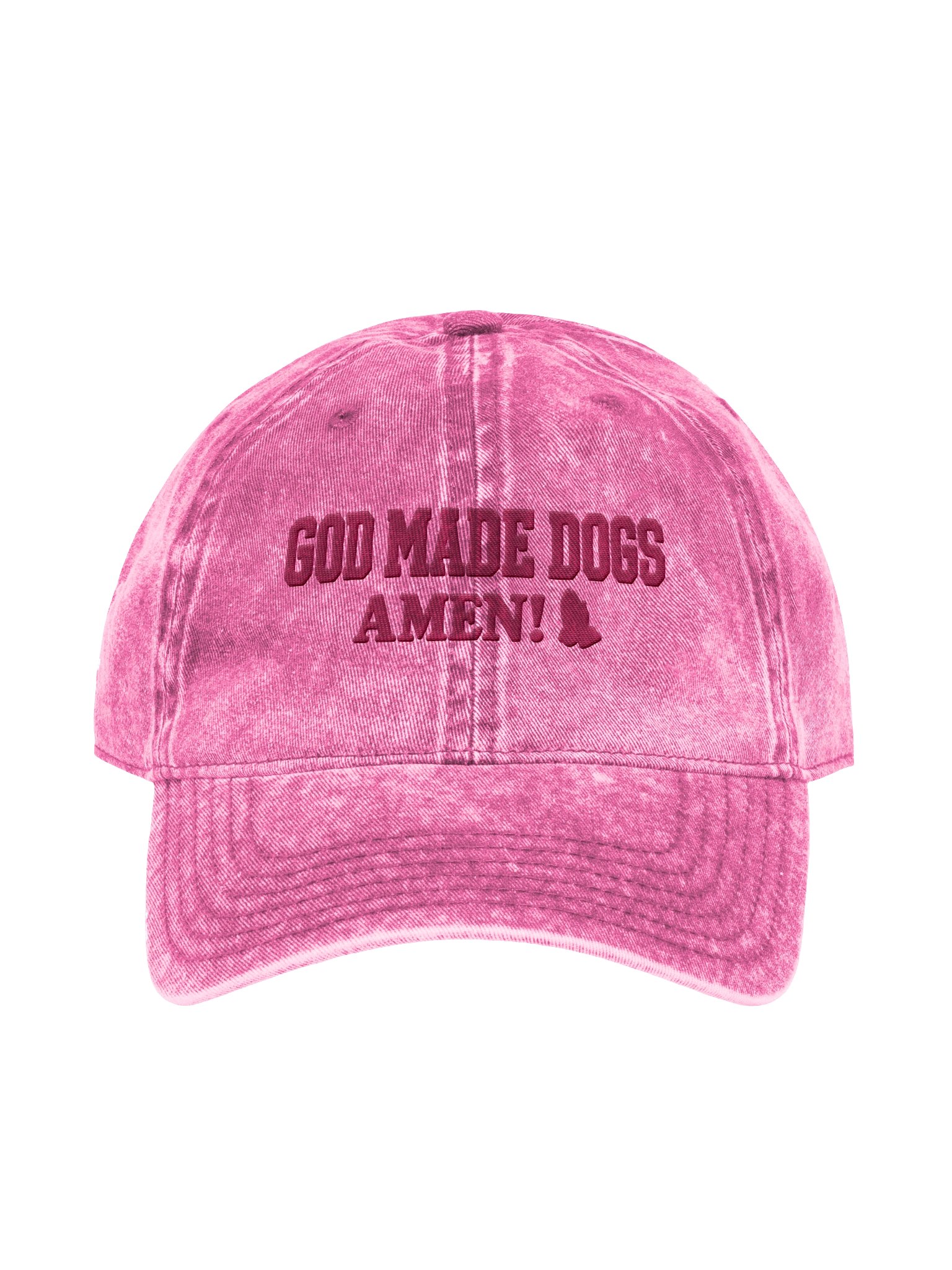 God Made Dogs — Amen! Embroidered Faith Hat – Pink Dog Lover Cap product image (2)