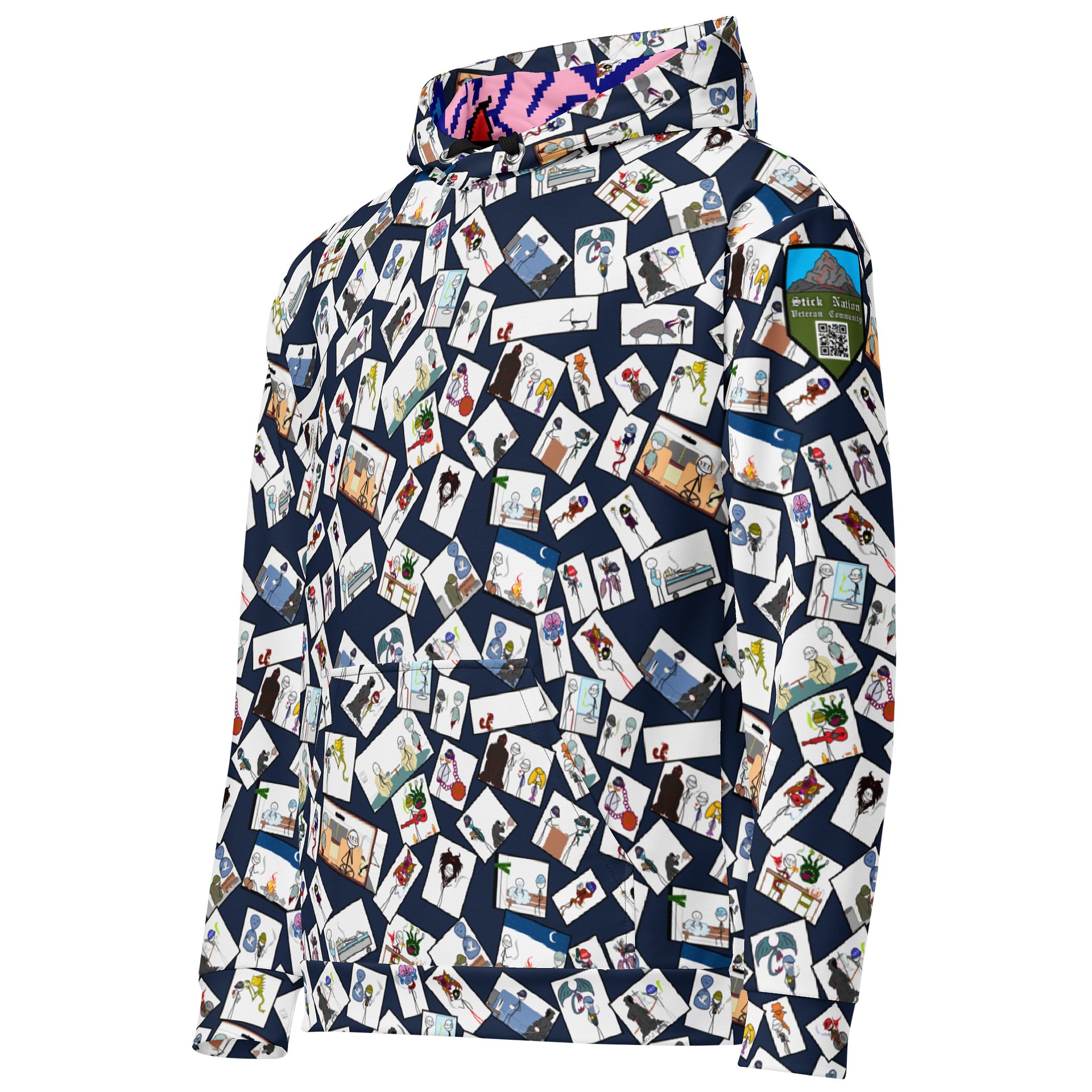 Stick Vet Comic Pannels Hoodie DkBlu product image (2)