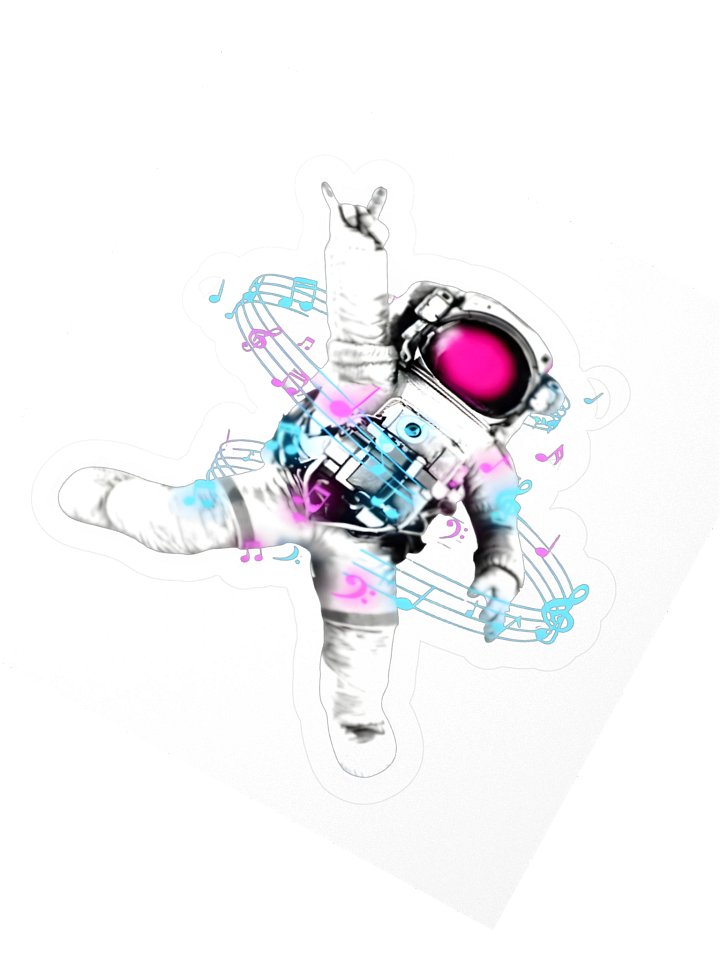Cosmic Melody Astronaut Kiss-Cut Sticker product image (4)