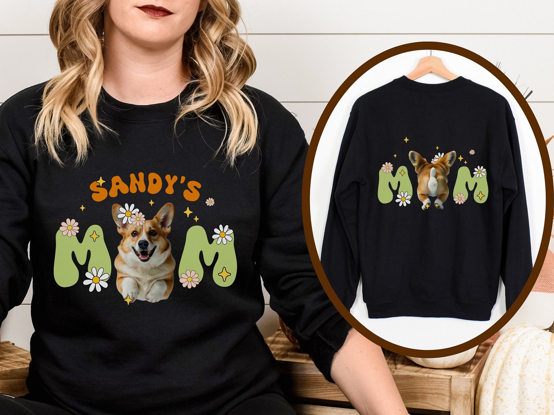 Corgi mom retro dark sweatshirt product image (1)
