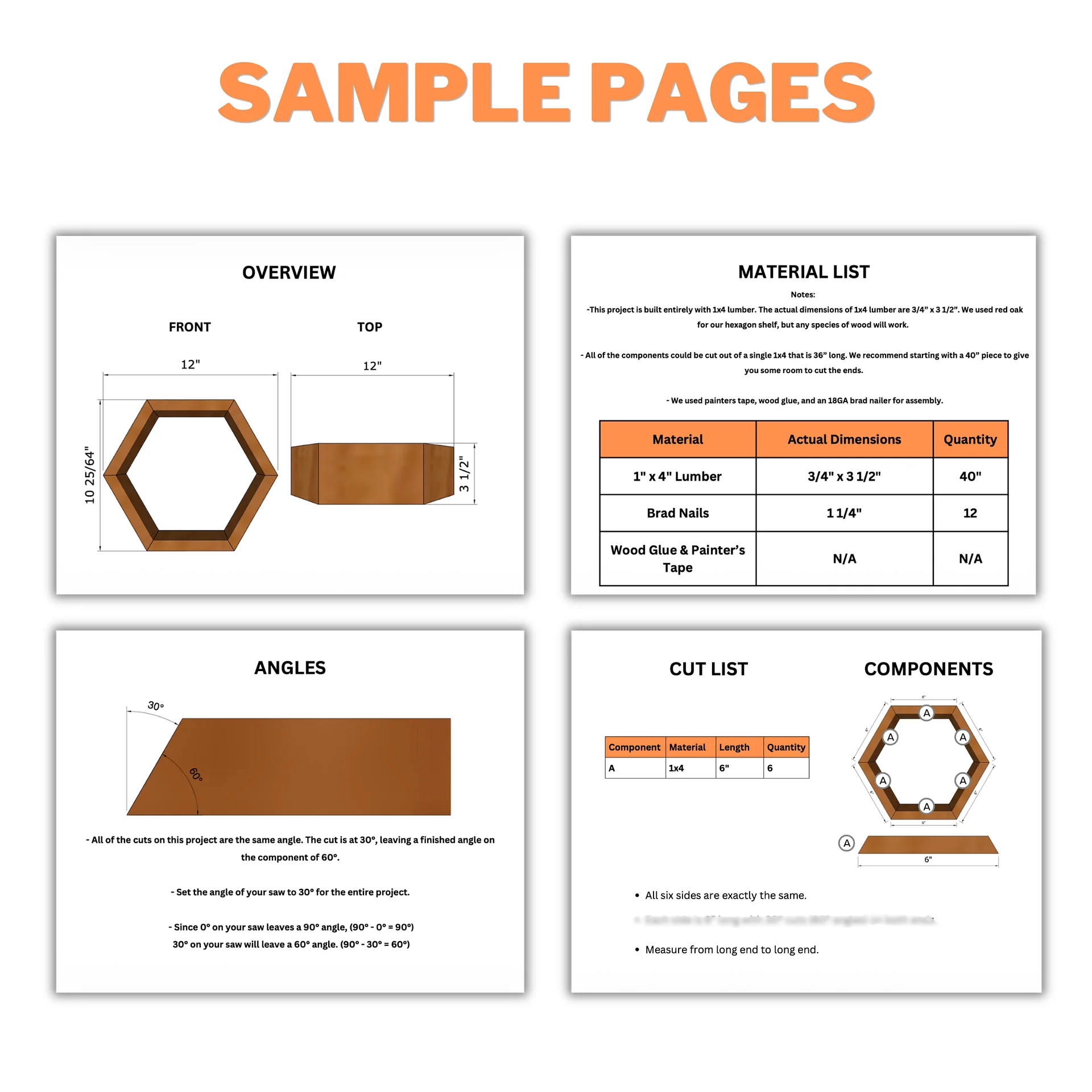Hexagon Shelf Plans (PDF) product image (5)