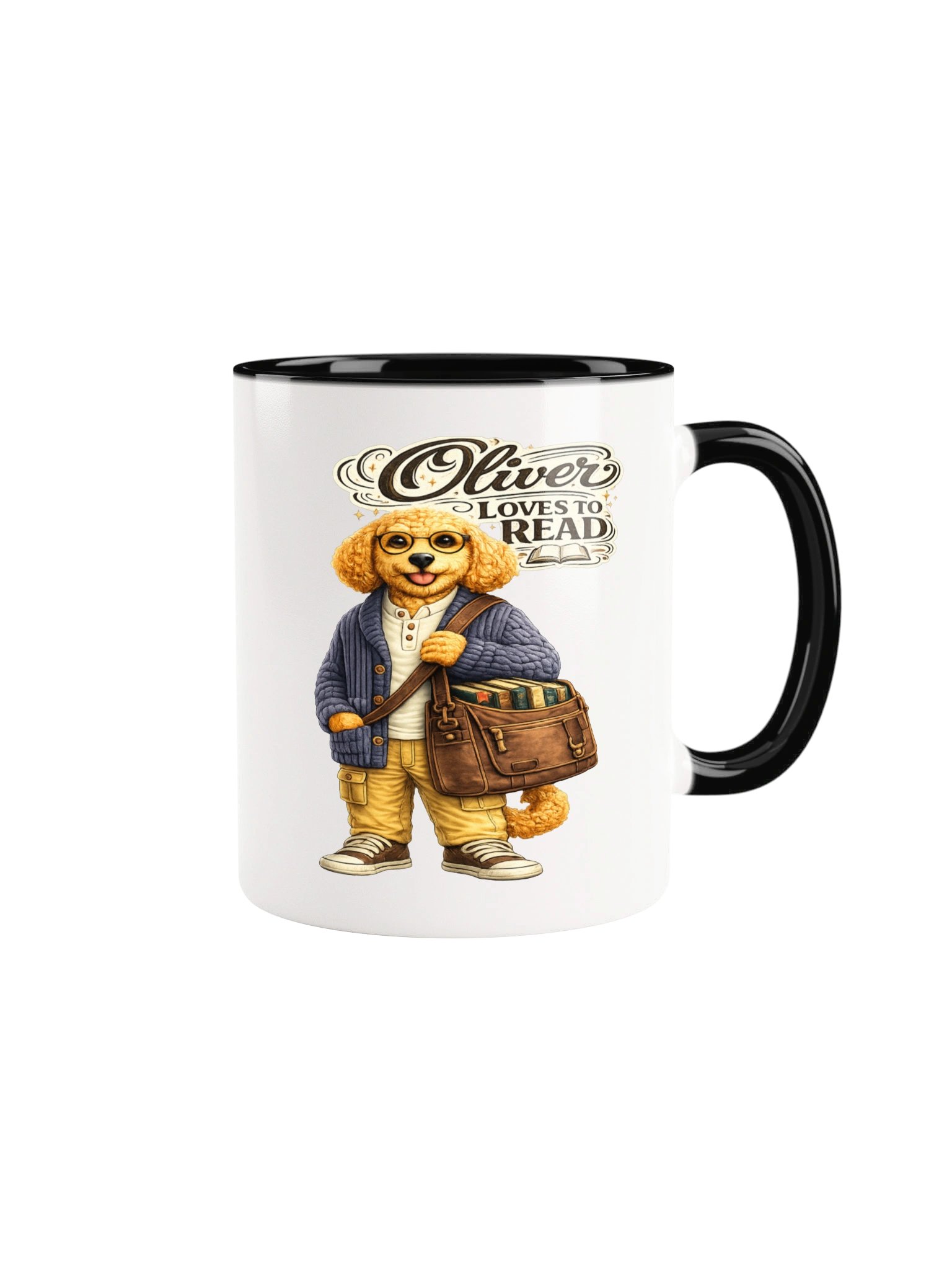 Oliver Loves to Read Paw Print Mug product image (4)