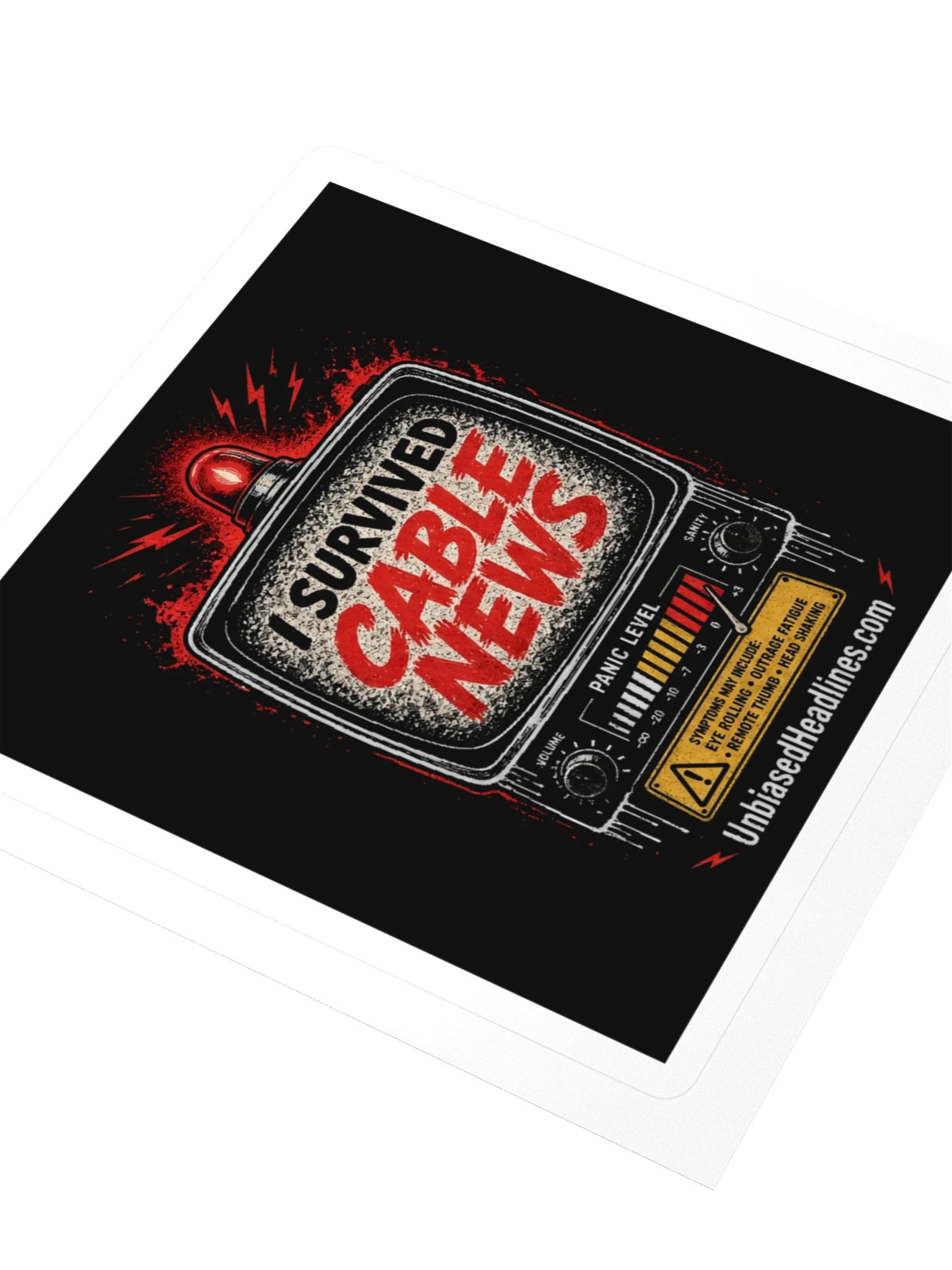 I Survived Cable News (TV Panic-Meter) Sticker product image (3)