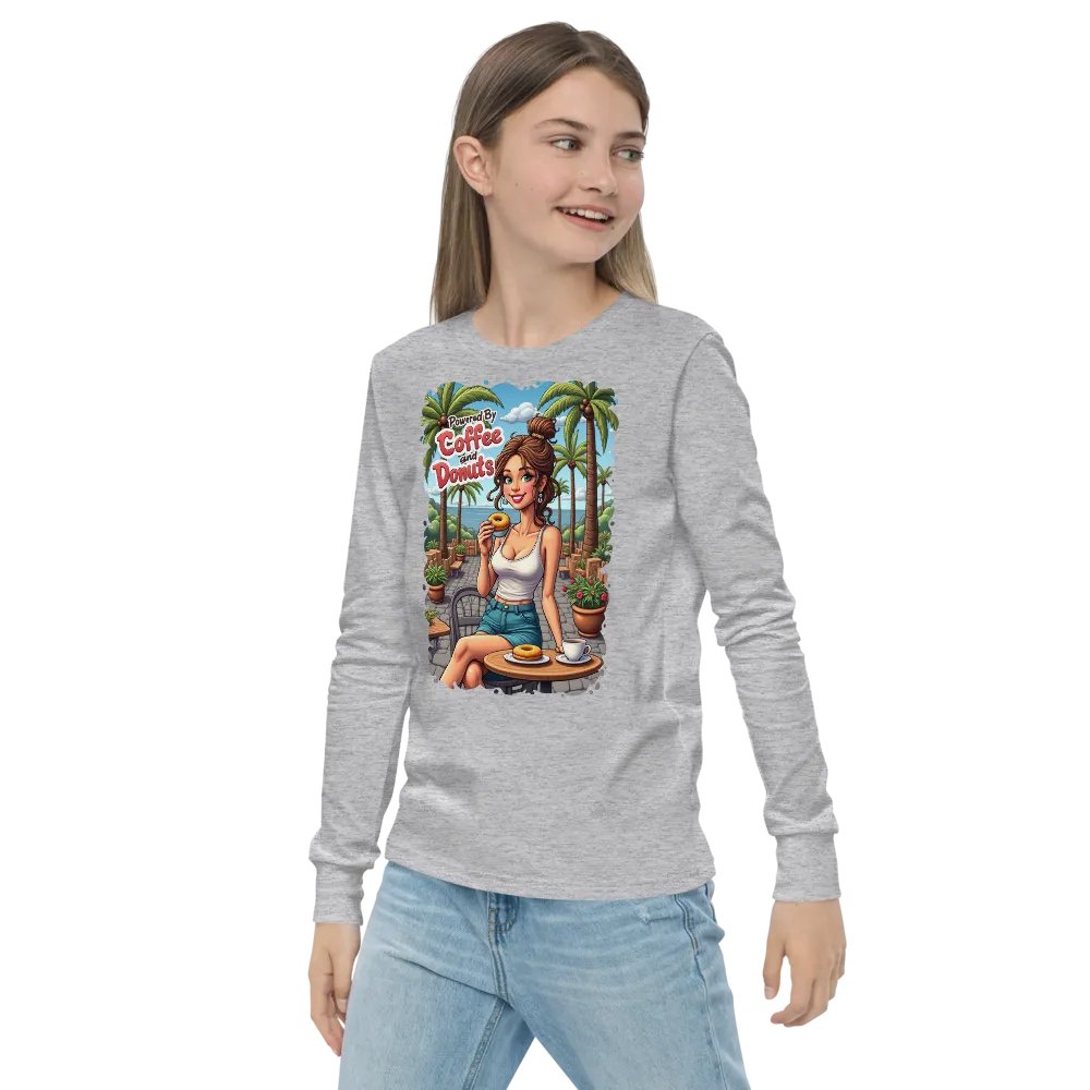 Coffee & Donuts Paradise Youth Long Sleeve Tee product image (22)