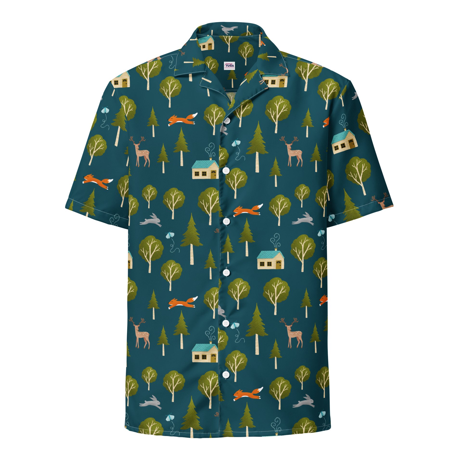 Cozy Cabin and Forest Animals Hawaiian Shirt product image (1)