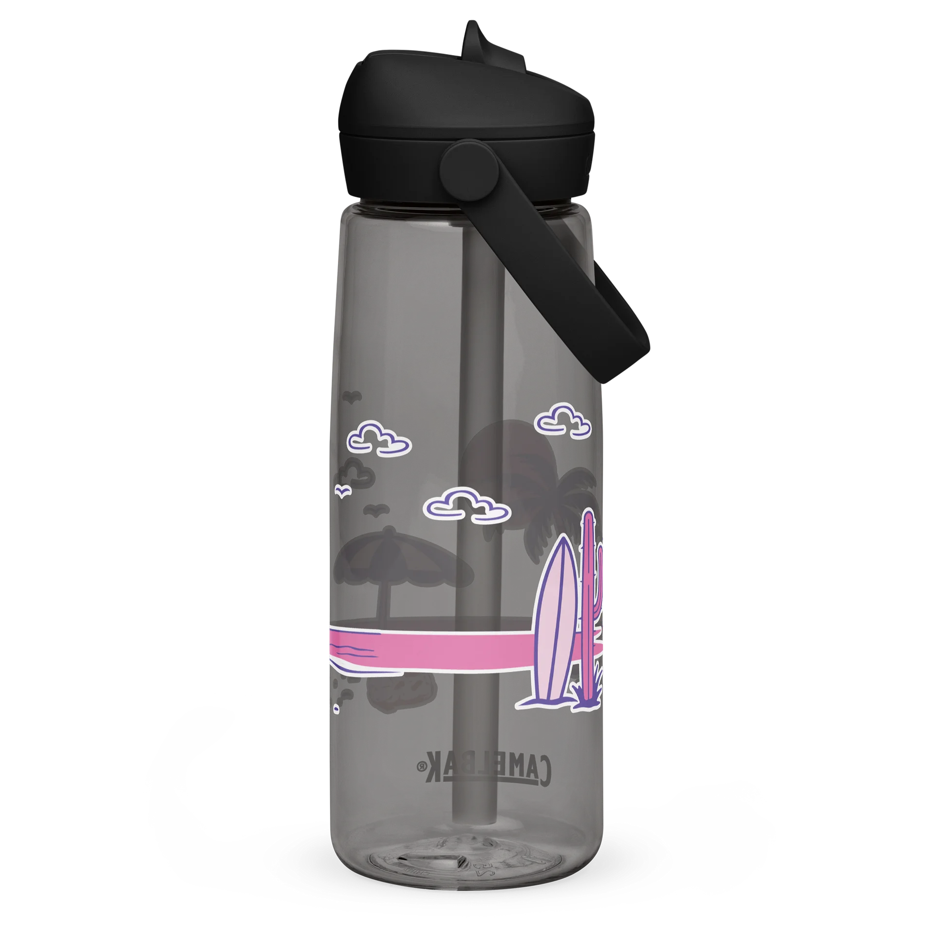 Retro Tropical Sunset Flip Straw Bottle product image (11)