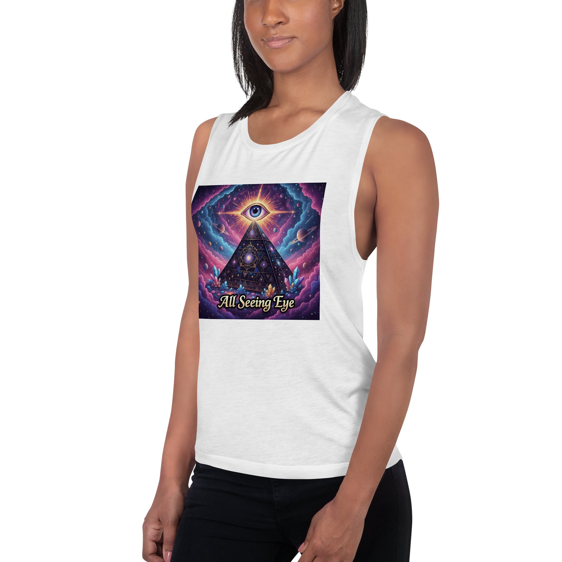 Cosmic Pyramid All Seeing Eye -Flowy Tank product image (2)