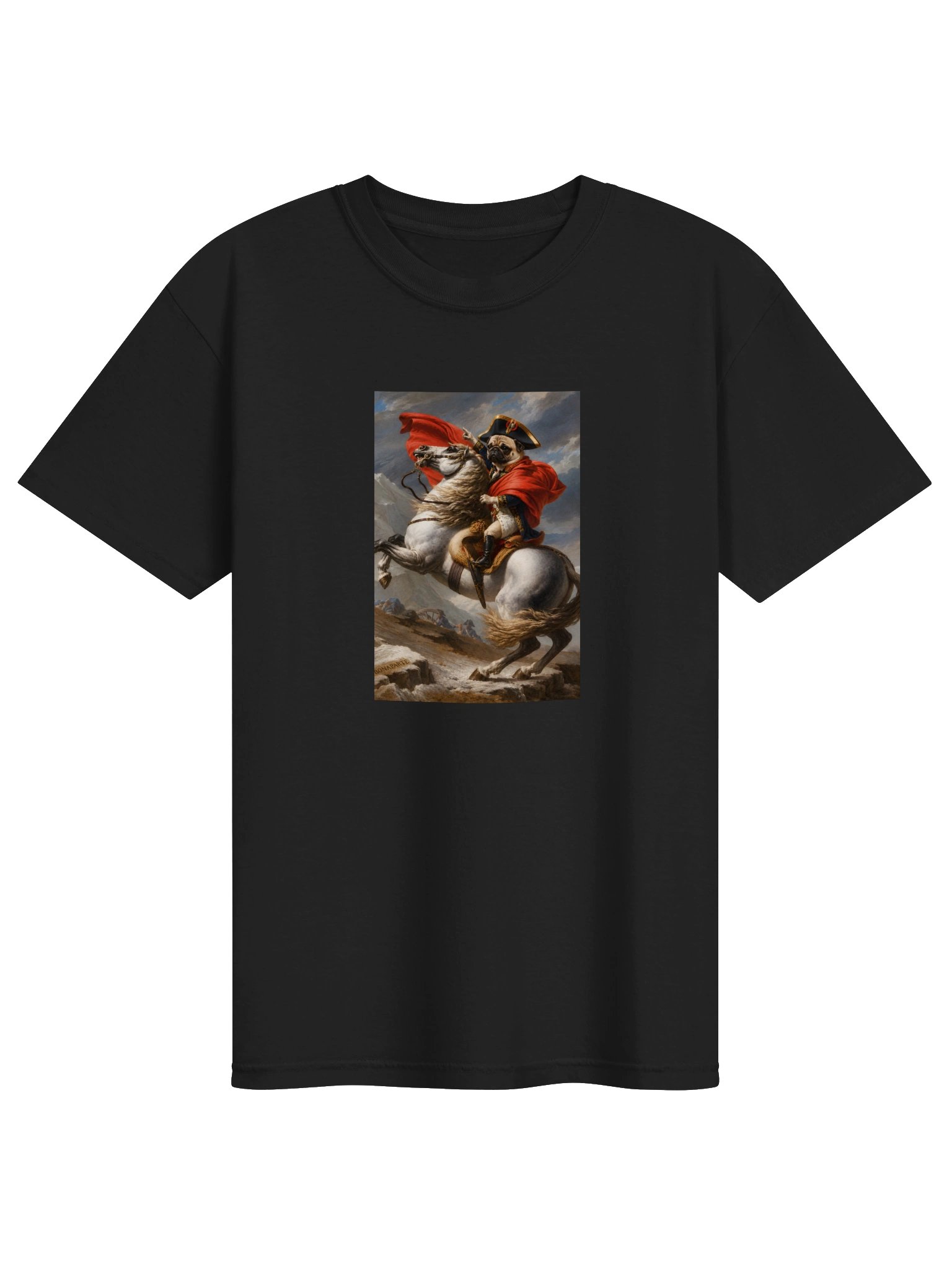Pug Napoleon Crossing the Alps T-Shirt product image (1)