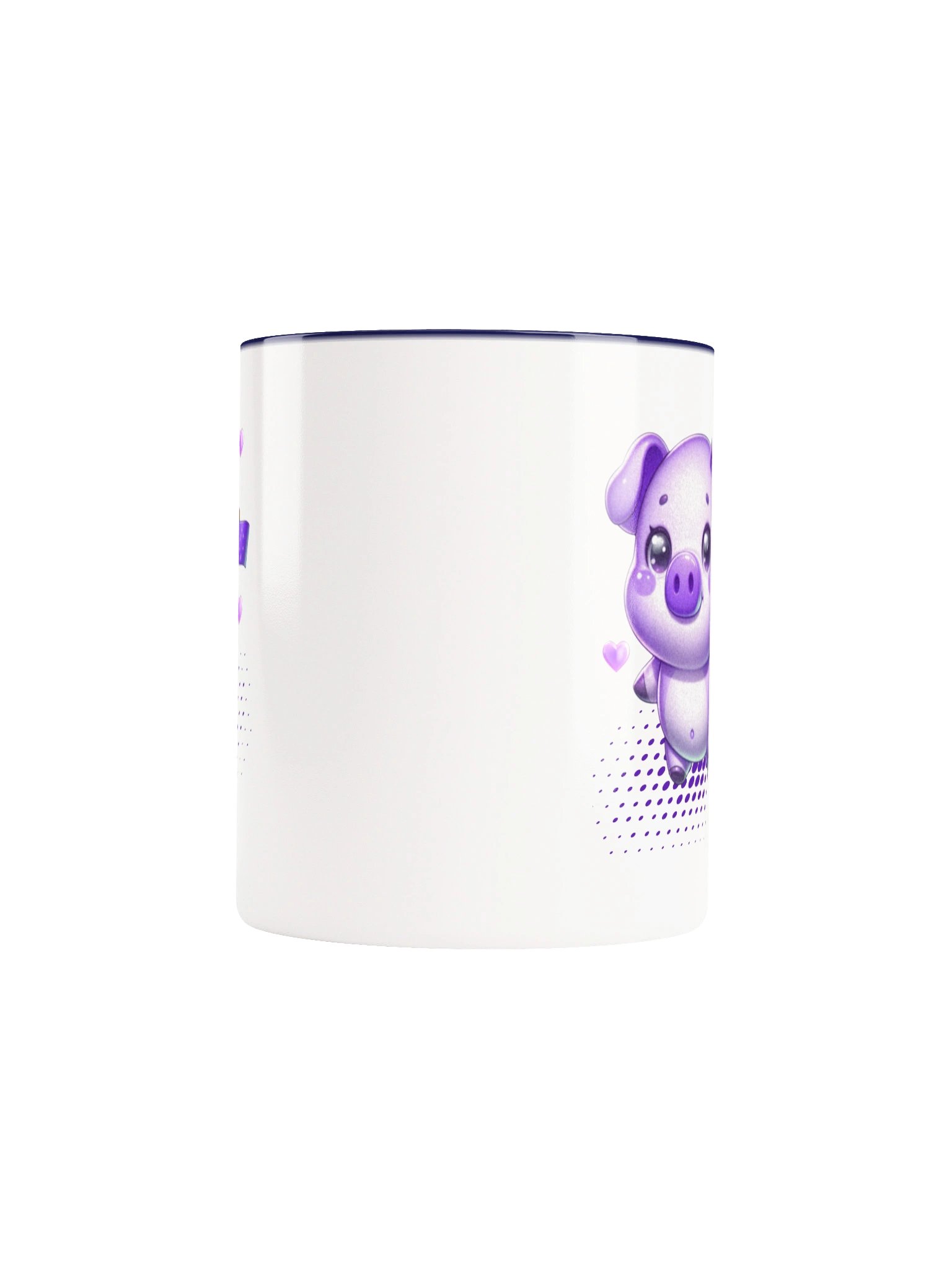 Purple Kawaii Piglet With Flag - Cute Baby Pig With Hearts - Y2K Pastel Pig Design product image (5)