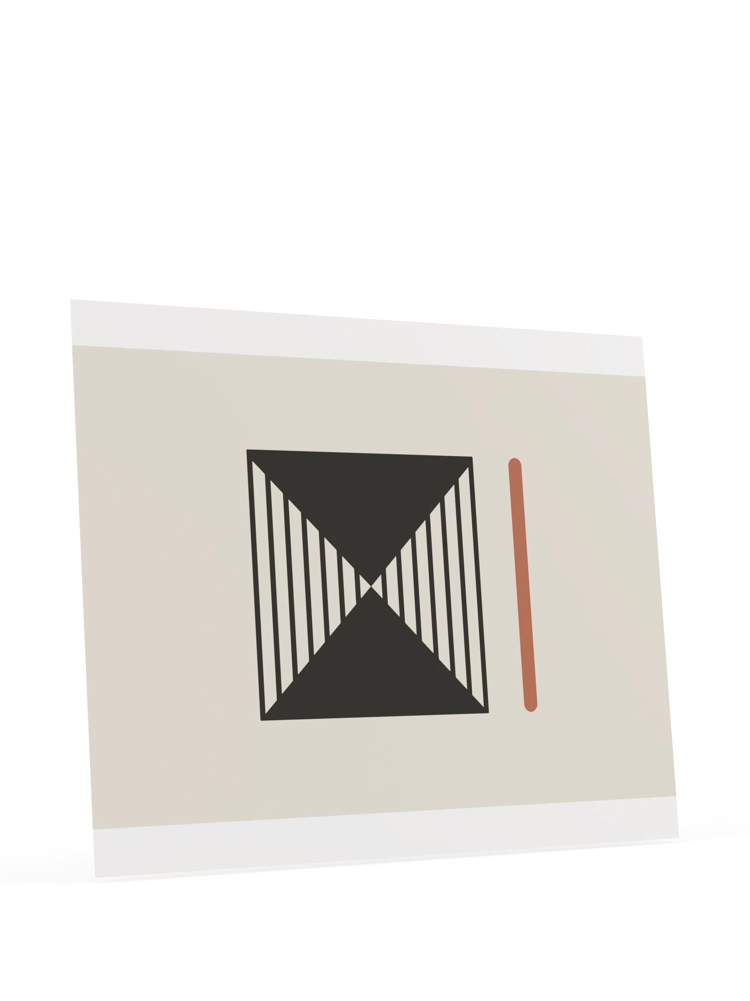 Geometric Hourglass Line Print | Black and Clay Bathroom Wall Art product image (11)